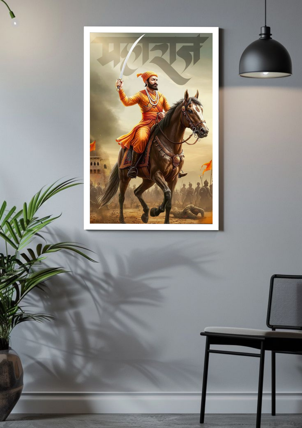Chhatrapati Shivaji on Horseback – Warrior King Poster