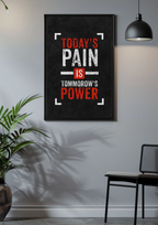 Today’s Pain Is Tomorrow’s Power | Workout Mindset Poster