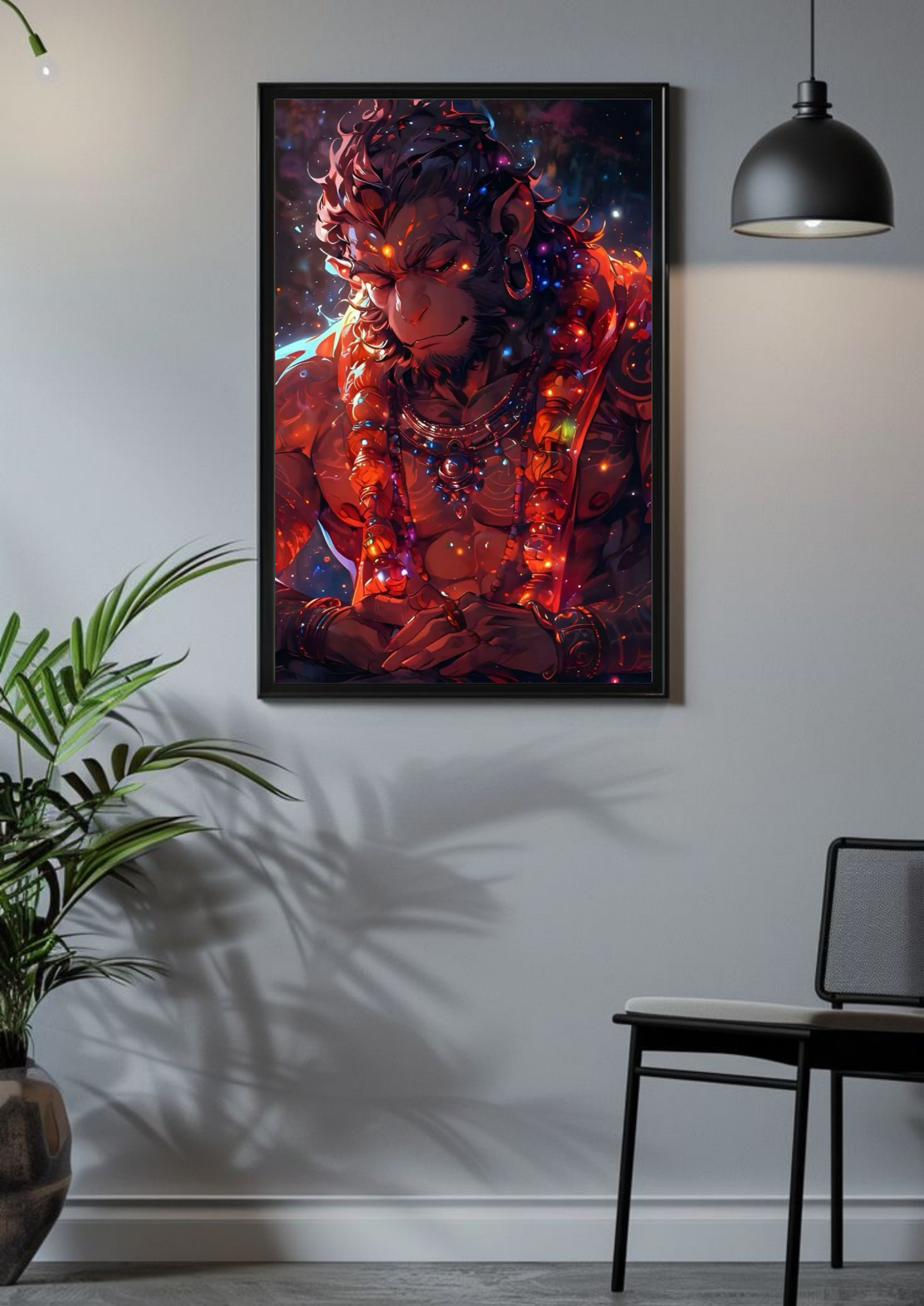 Lord Hanuman Glowing in Devotion – Divine Poster