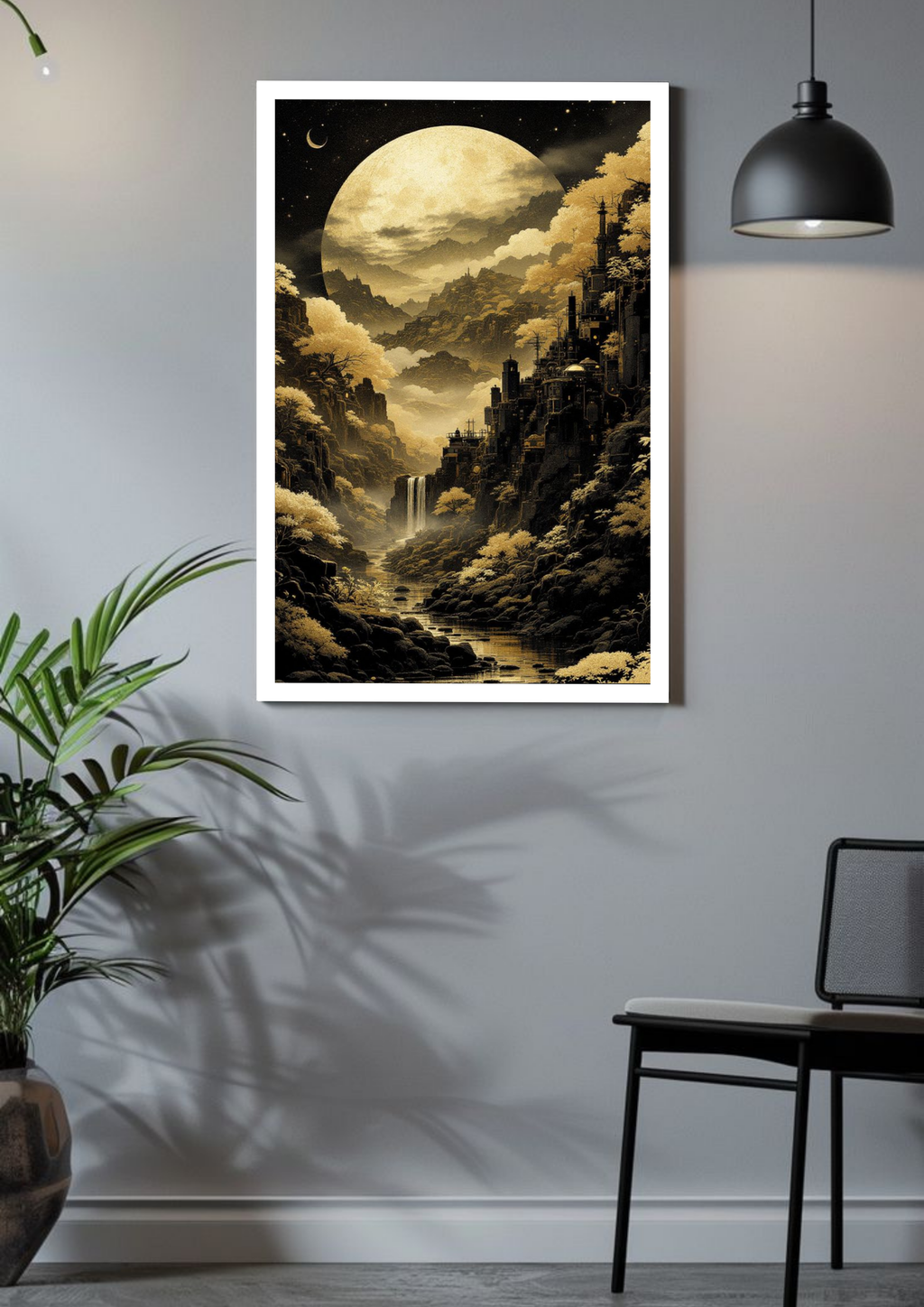 Moonlit Valley Poster