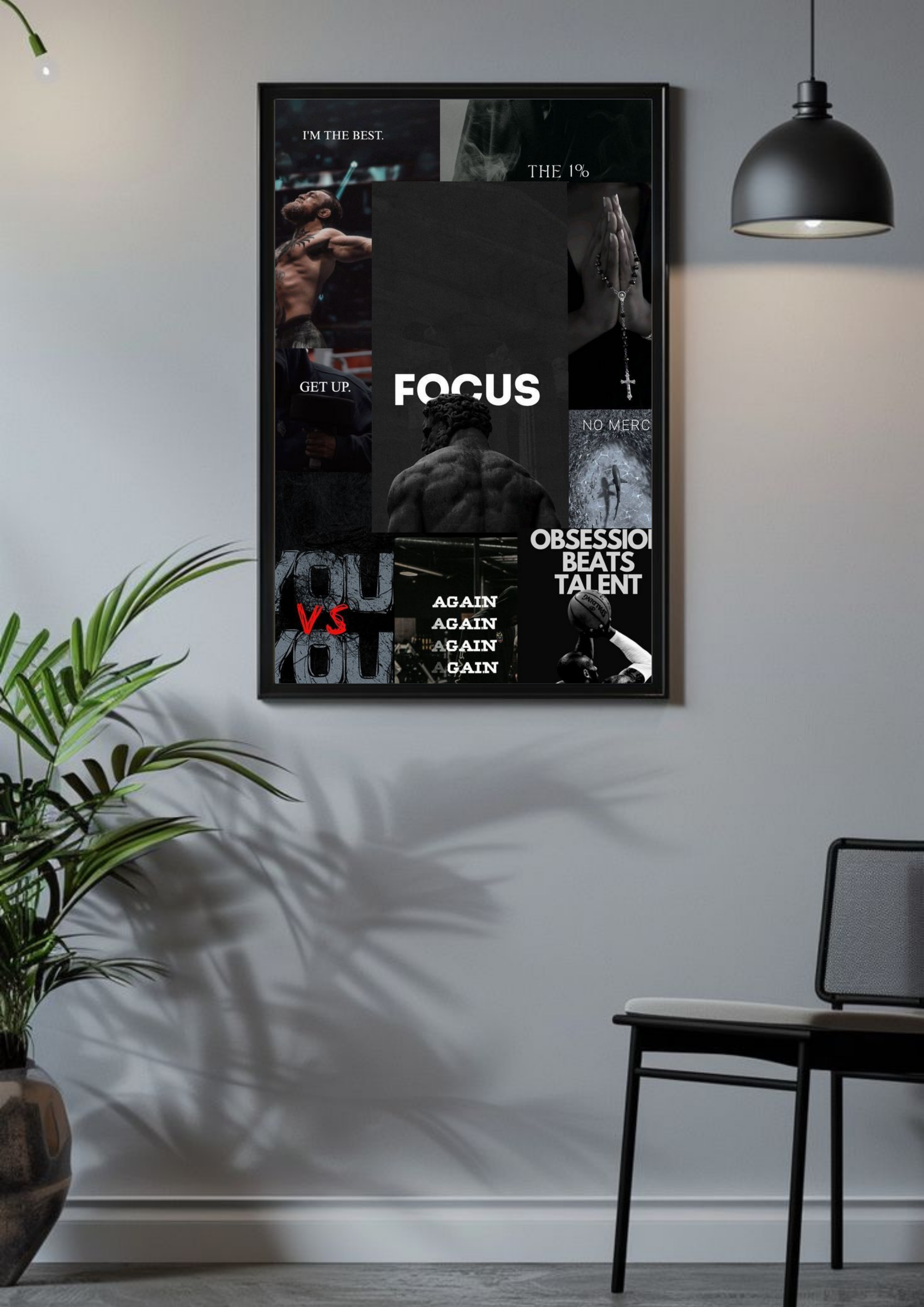 Focus | Obsession Over Talent | Gym & Grind Wall Poster