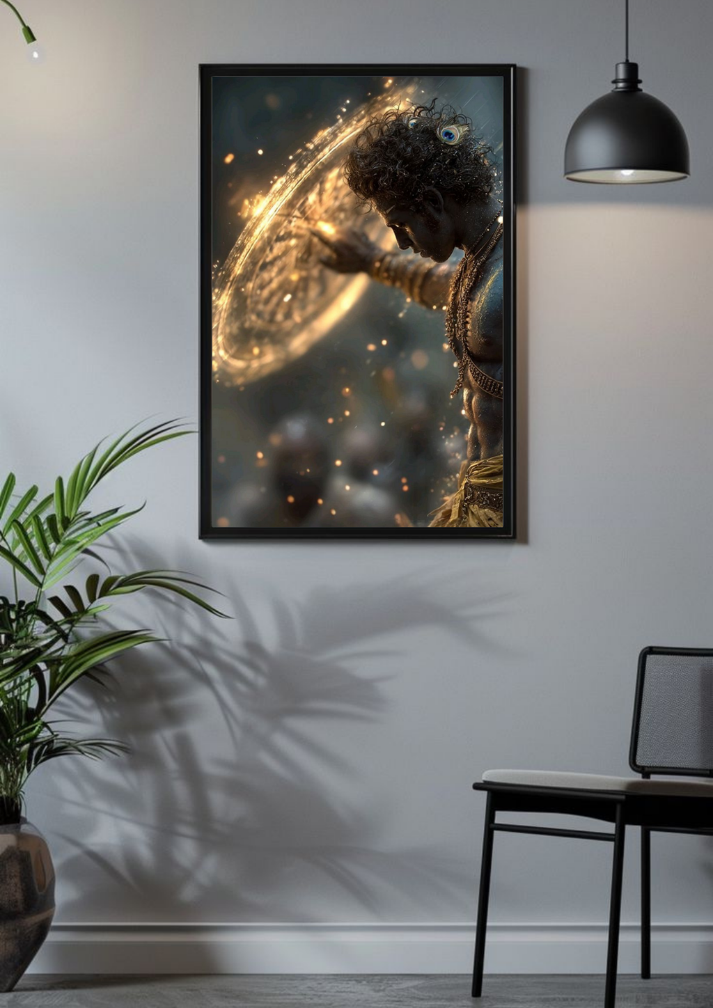 Lord Krishna with Sudarshan Chakra – Divine Poster