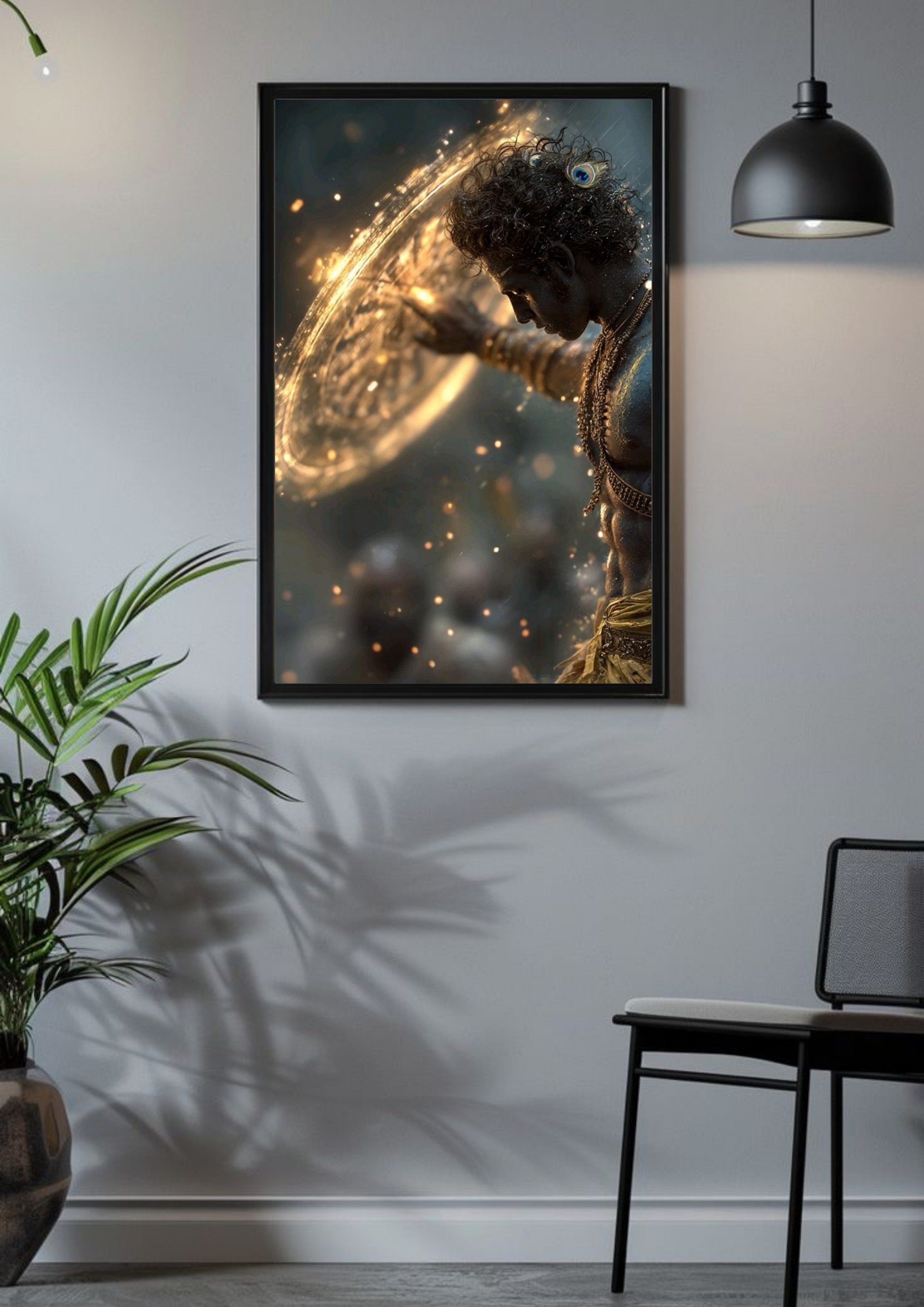 Lord Krishna with Sudarshan Chakra – Divine Poster