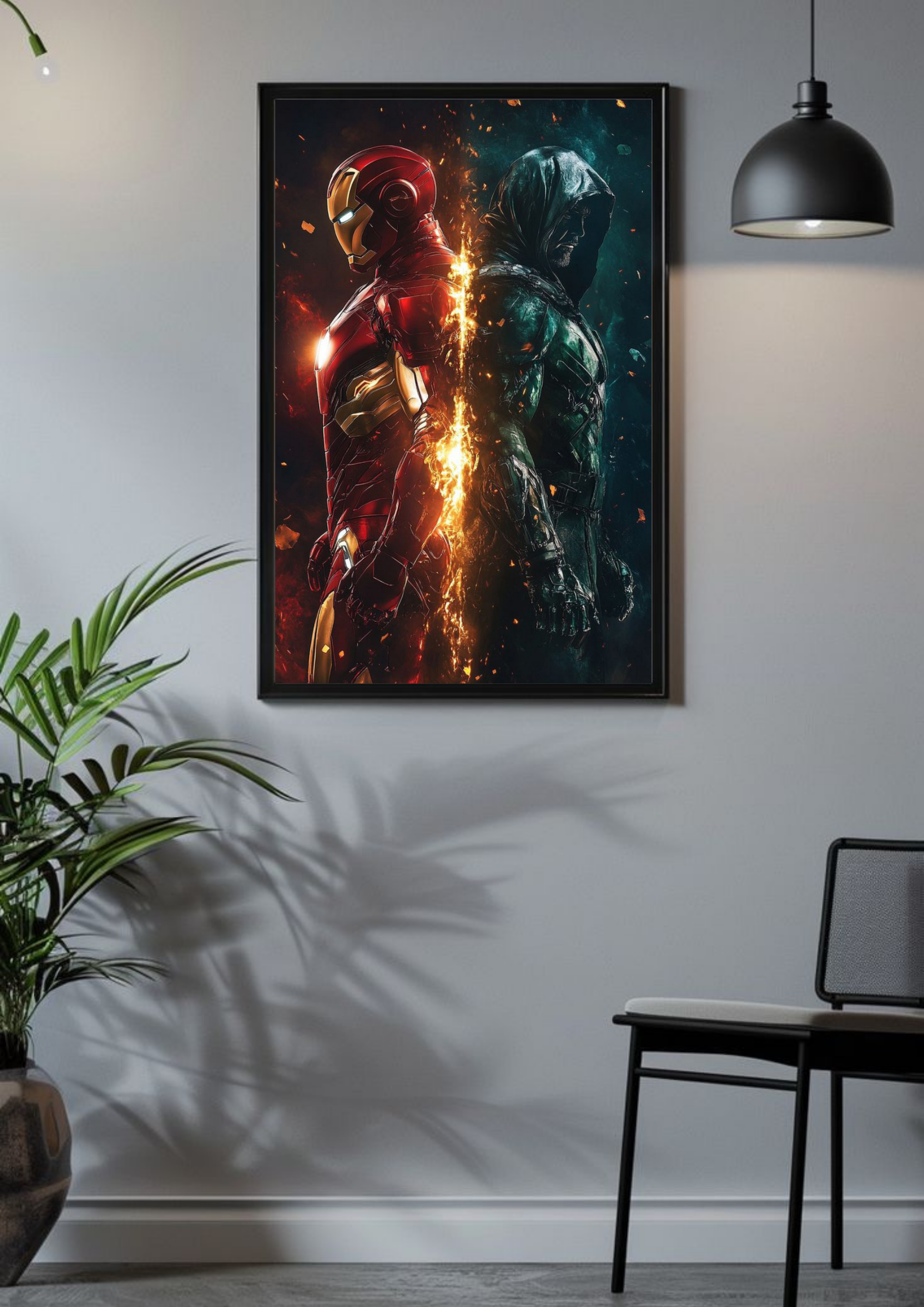 Dual Legacy | Iron Man & Hooded Warrior | MARVEL x DC POSTER