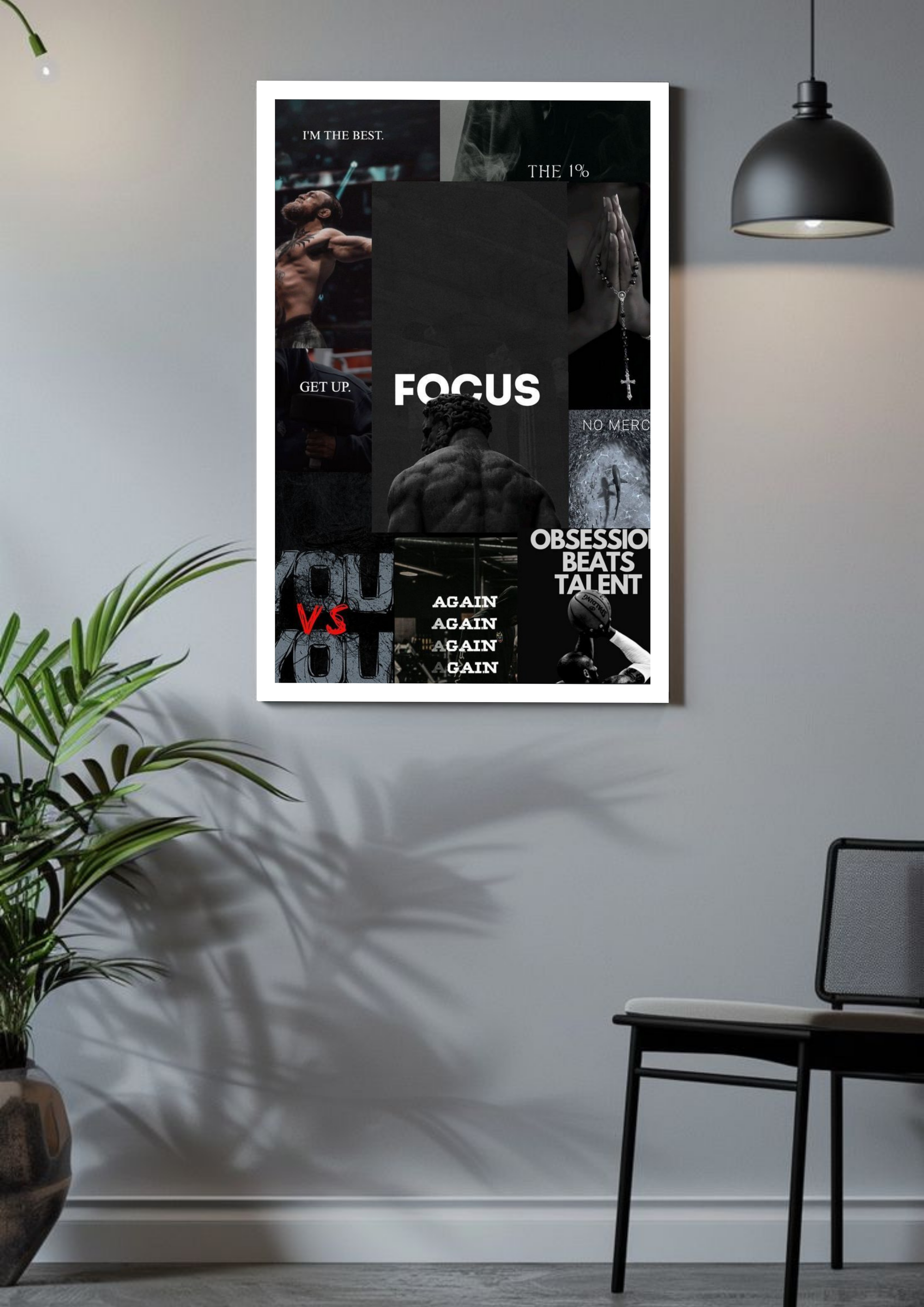 Focus | Obsession Over Talent | Gym & Grind Wall Poster