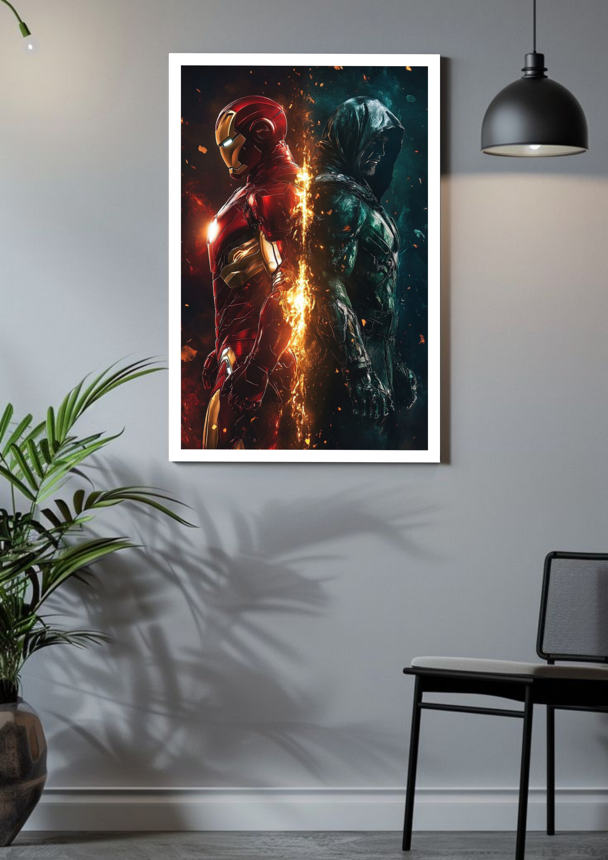 Dual Legacy | Iron Man & Hooded Warrior | MARVEL x DC POSTER