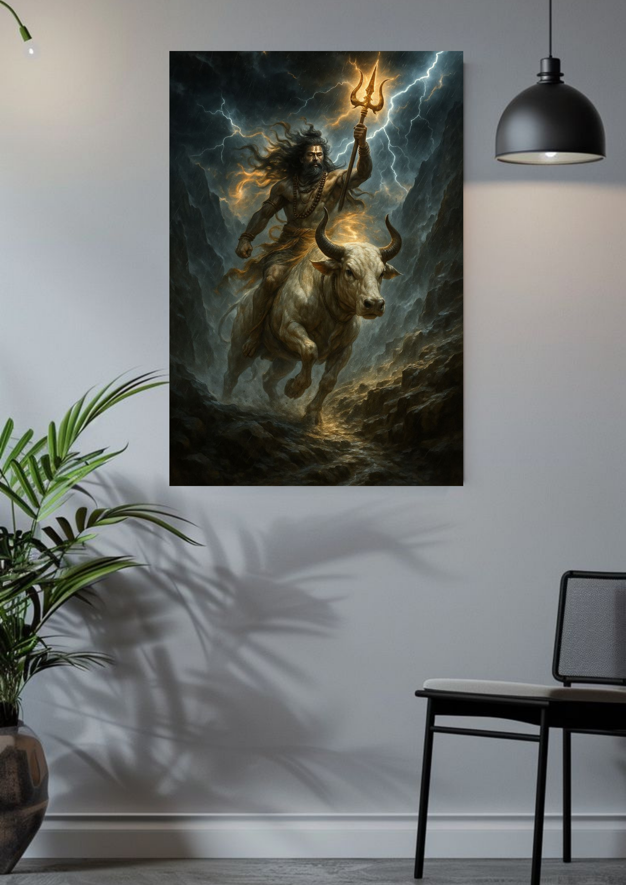 Lord Shiva in Thunderstorm Fury – Divine Poster