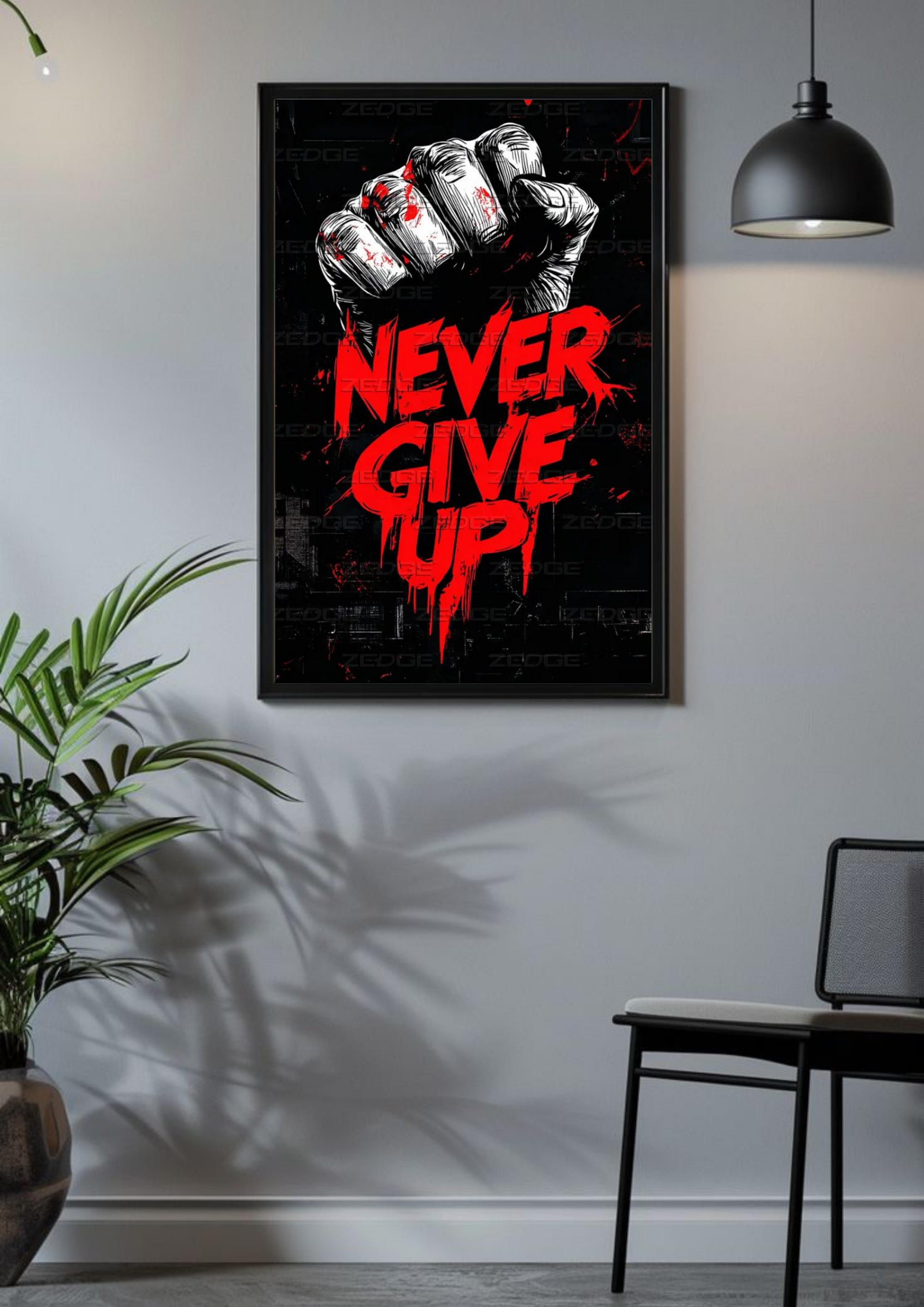 Never Give Up | Grit & Determination | Gym Motivation Poster