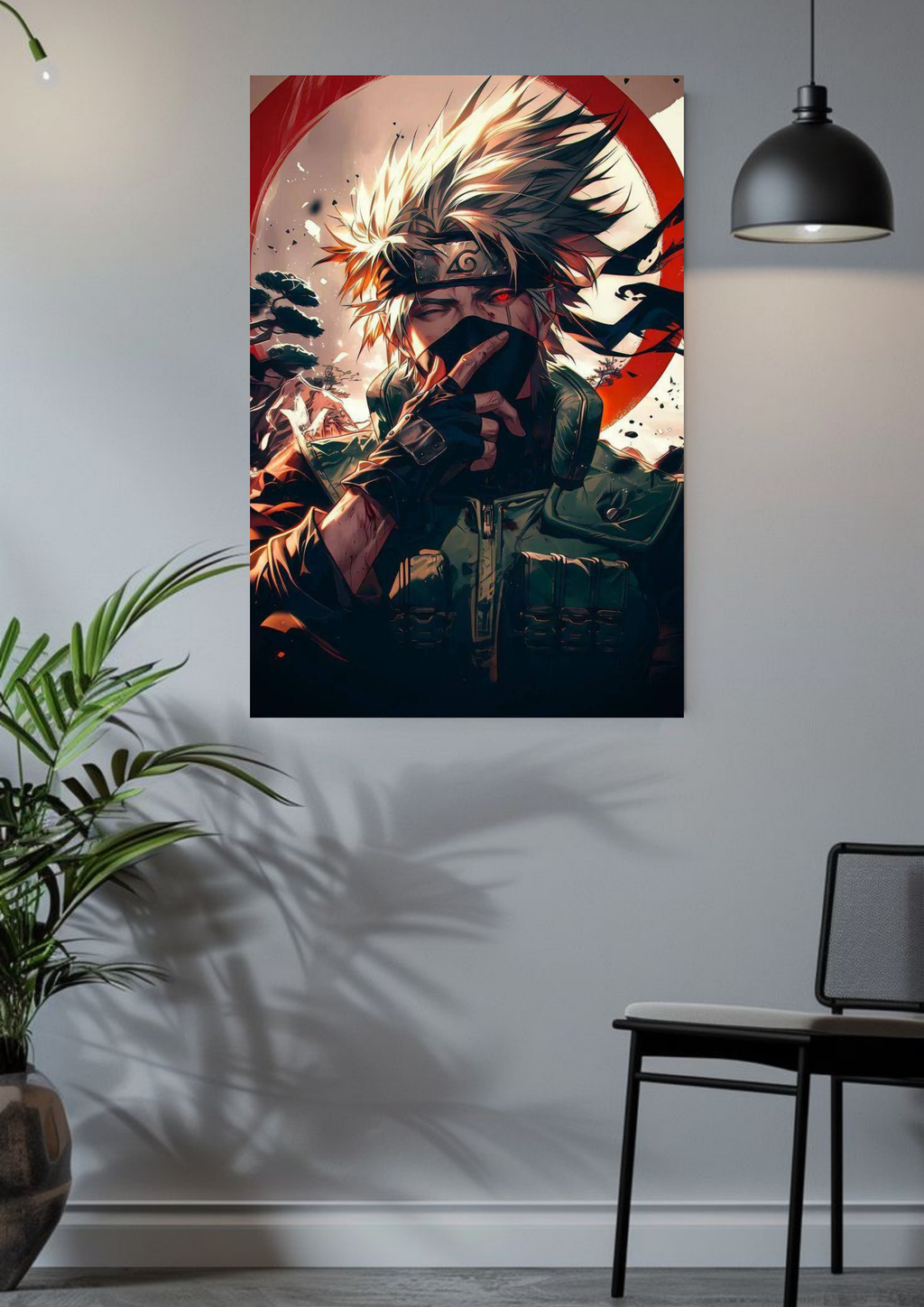 Copy Ninja Unleashed Poster – Kakashi Hatake in Sharingan Mode
