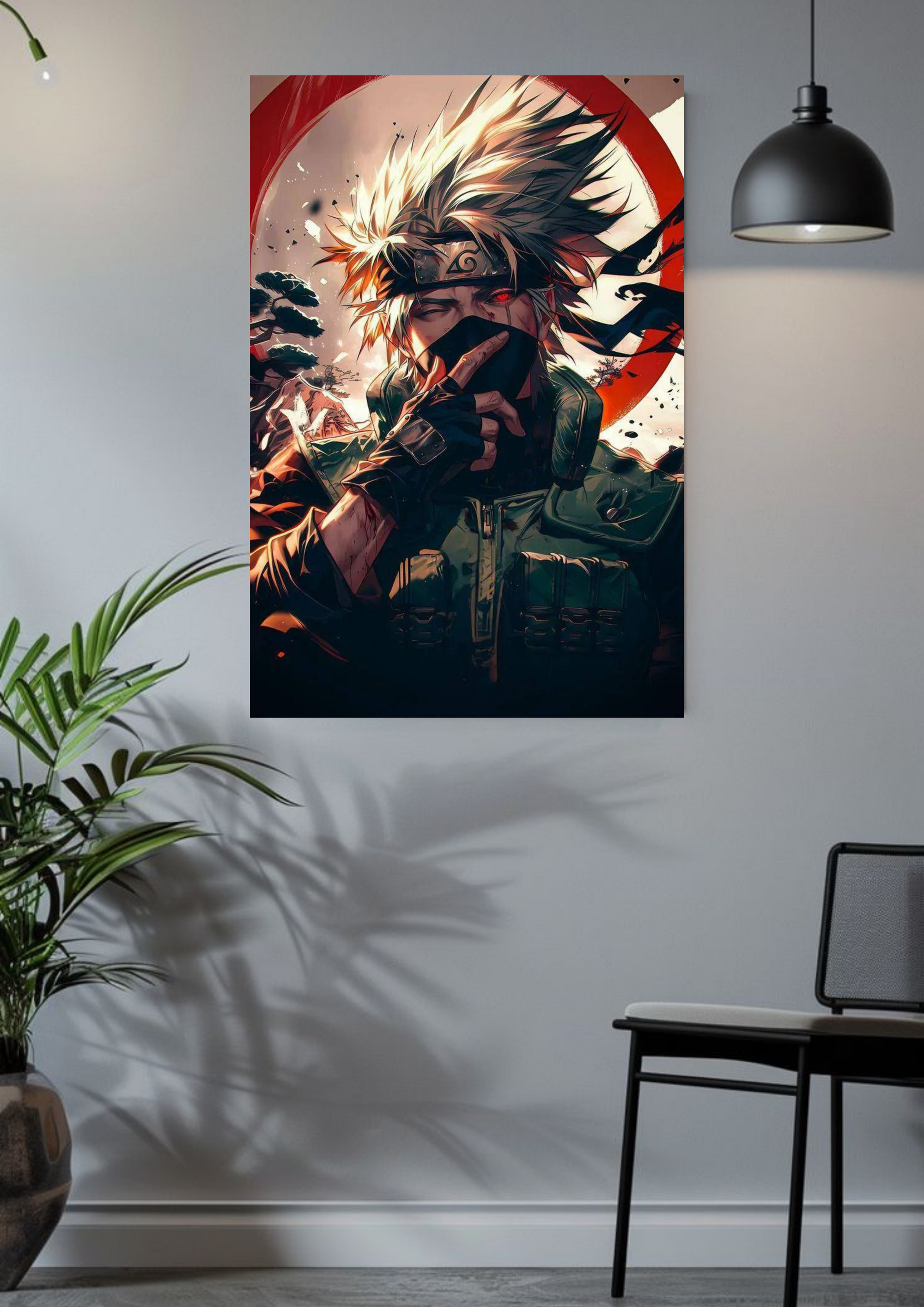 Copy Ninja Unleashed Poster – Kakashi Hatake in Sharingan Mode