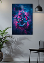 Lord Ganesha in Neon Glow – Divine Poster