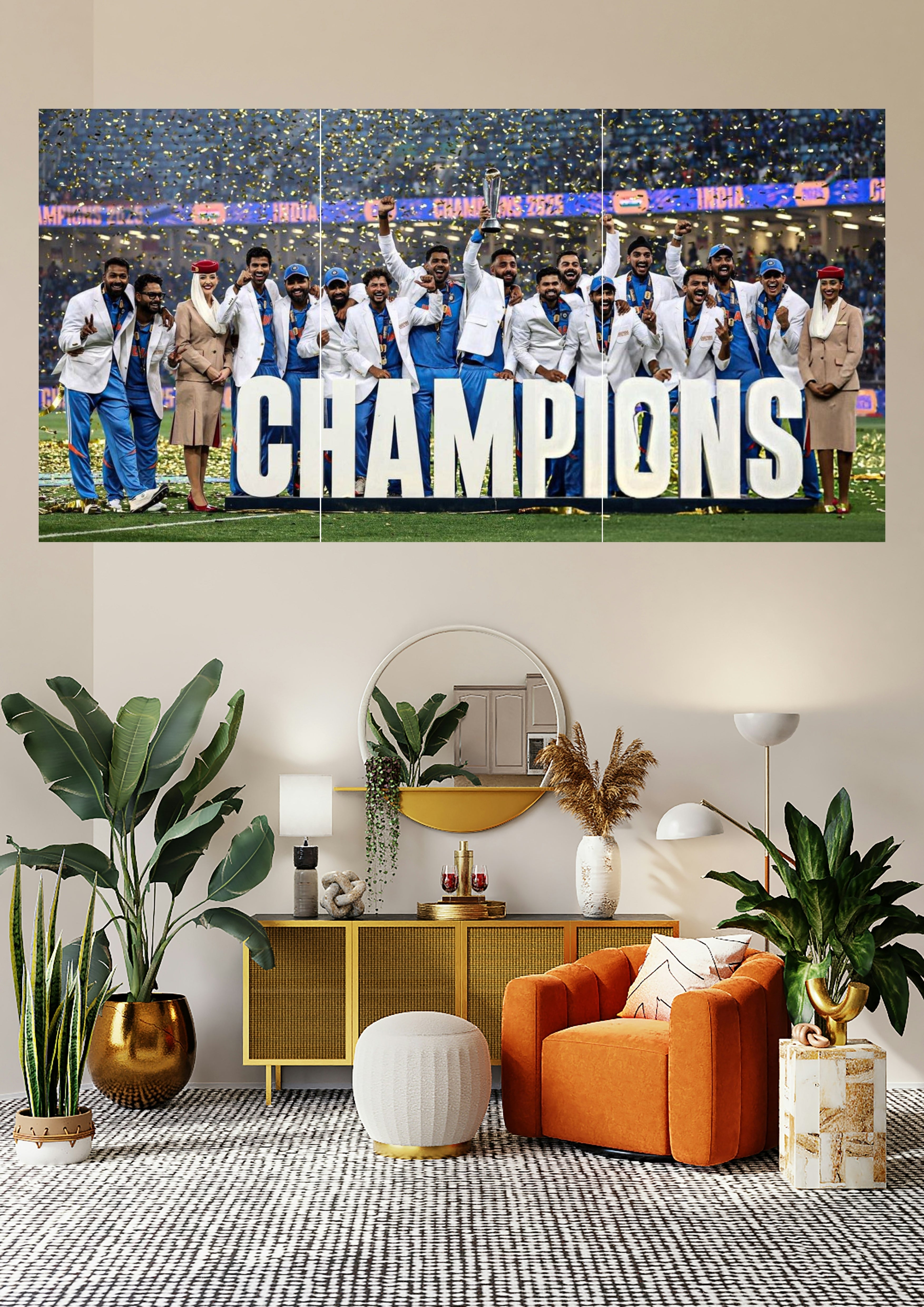 India T20 Champions | Trophy Triumph Roar | Cricket Glory Posters