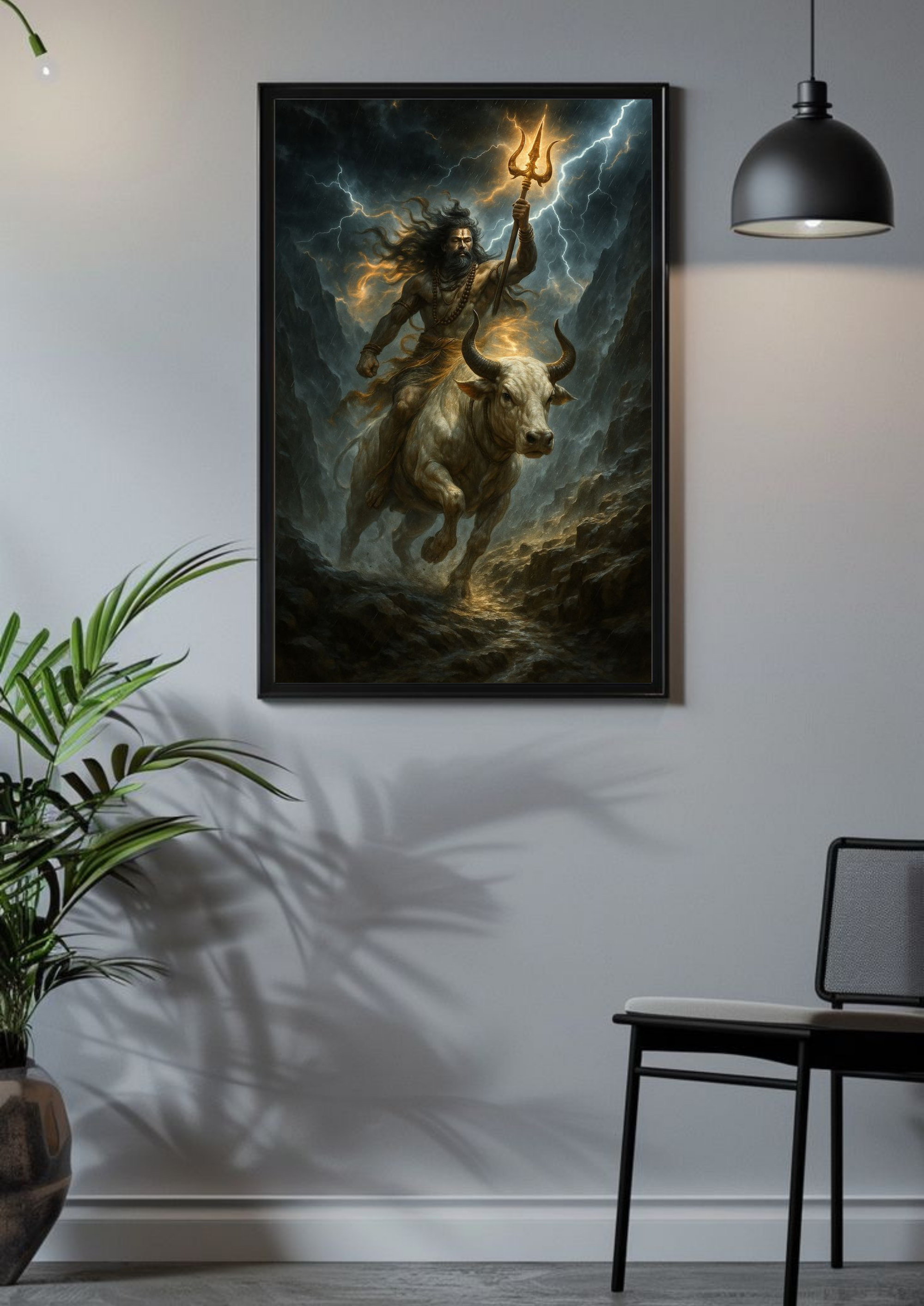 Lord Shiva in Thunderstorm Fury – Divine Poster