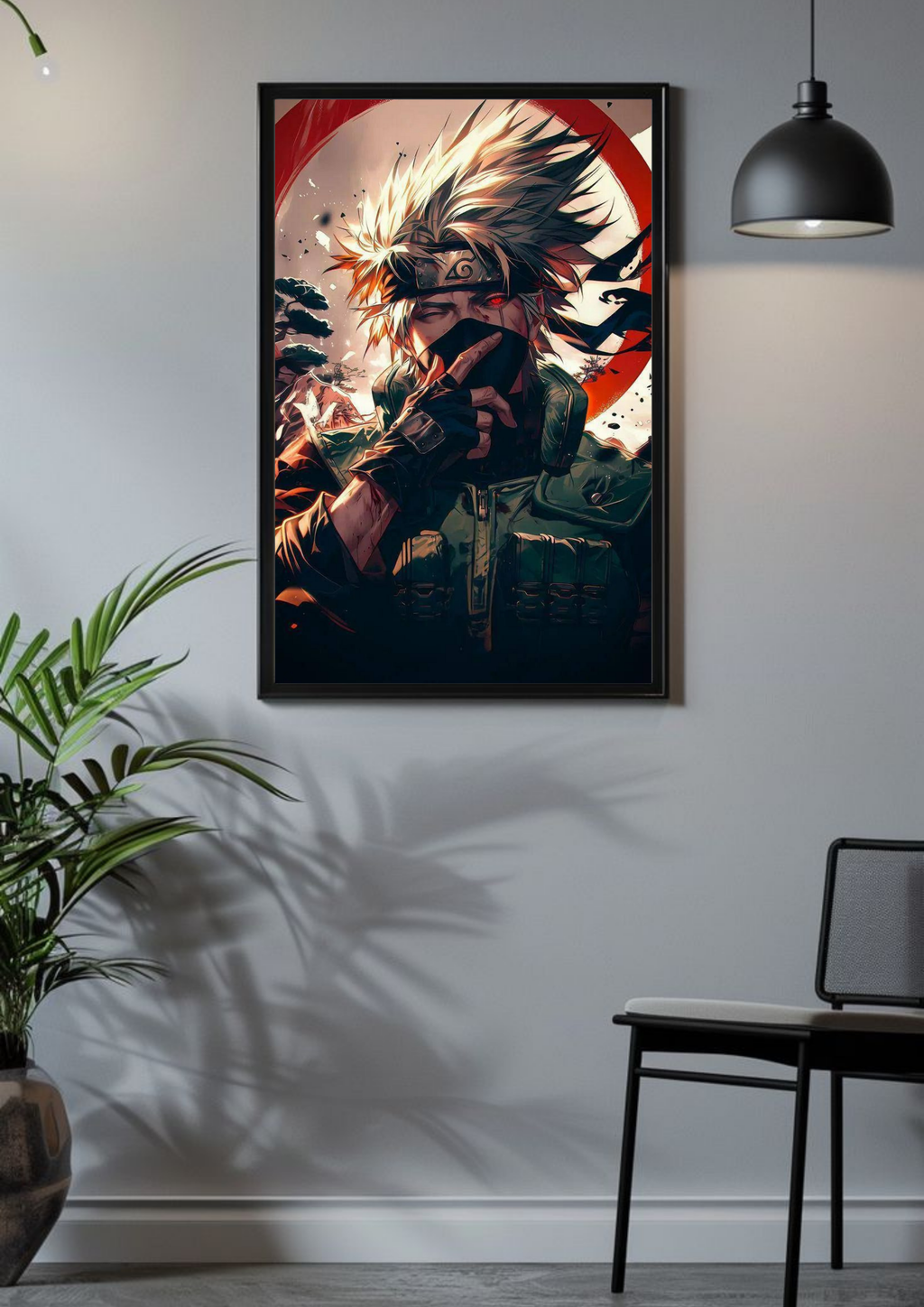 Copy Ninja Unleashed Poster – Kakashi Hatake in Sharingan Mode