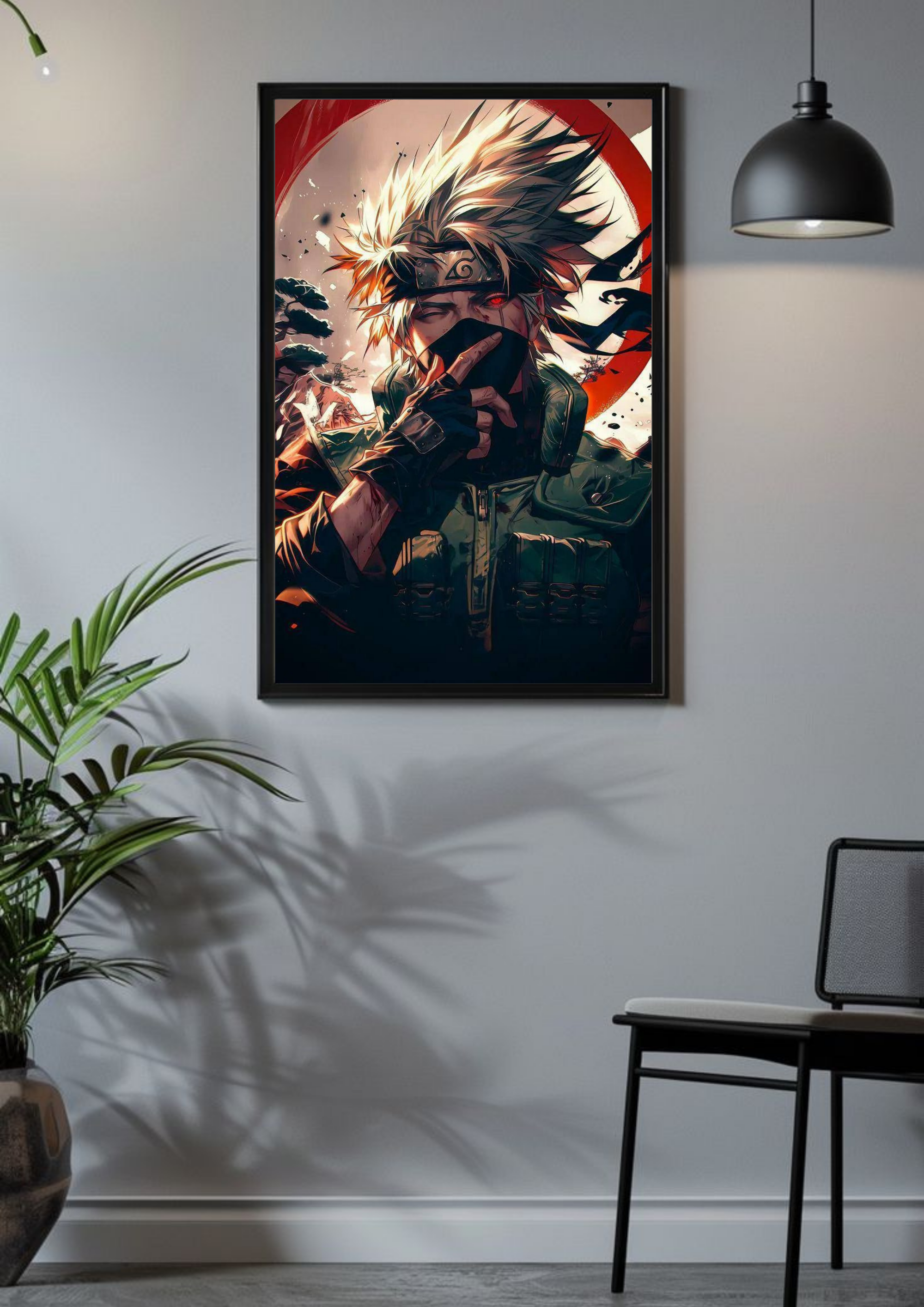 Copy Ninja Unleashed Poster – Kakashi Hatake in Sharingan Mode