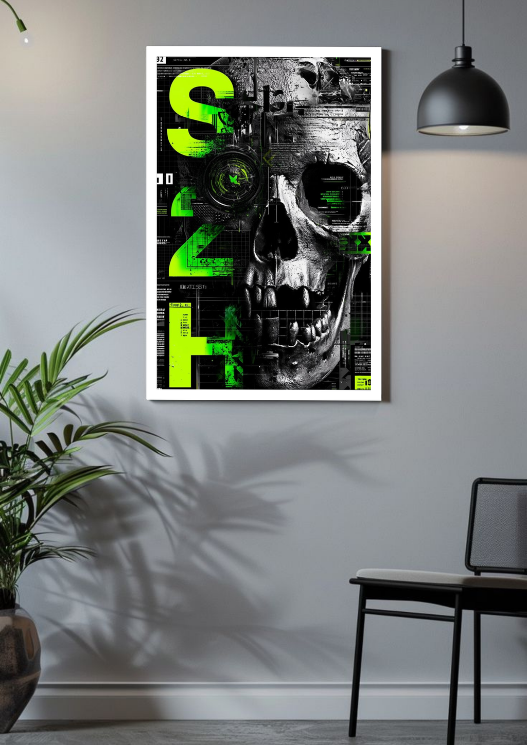 Neon Skull Poster