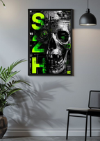 Neon Skull Poster