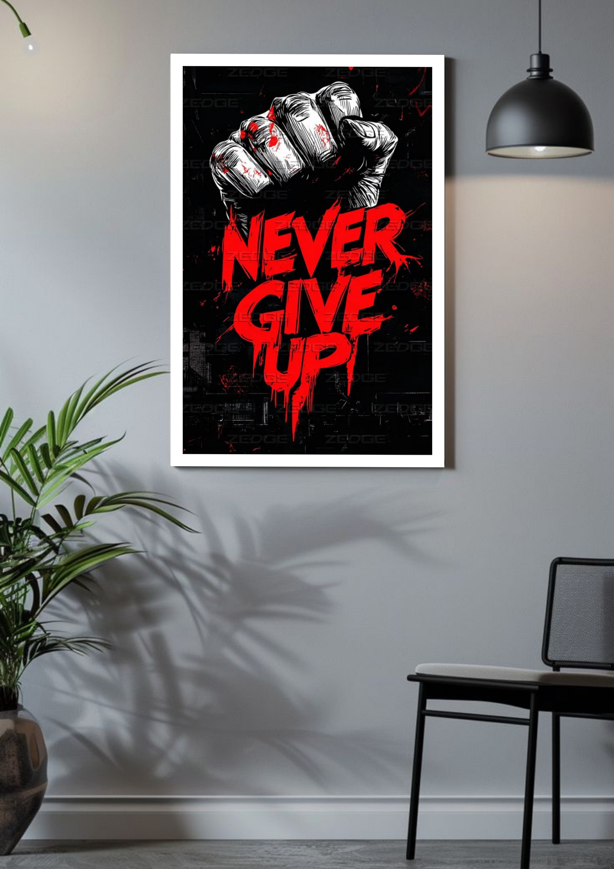 Never Give Up | Grit & Determination | Gym Motivation Poster