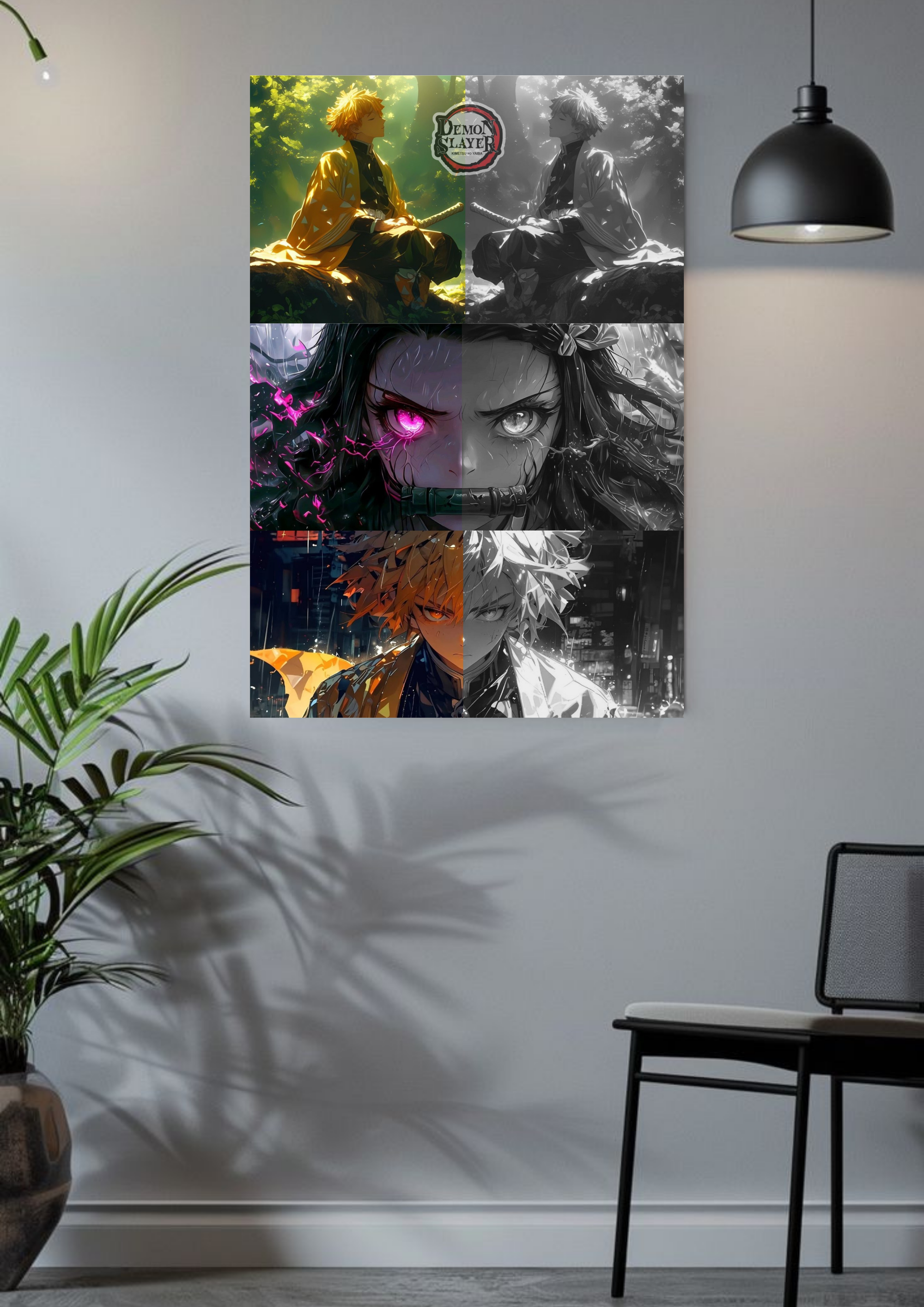 Demon Slayer Trio – Duality of Light and Shadow Poster