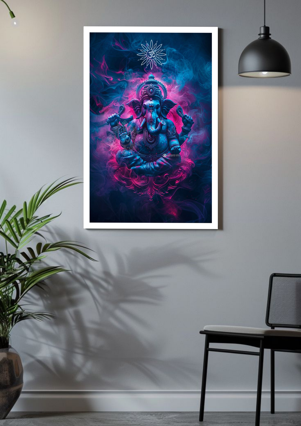 Lord Ganesha in Neon Glow – Divine Poster