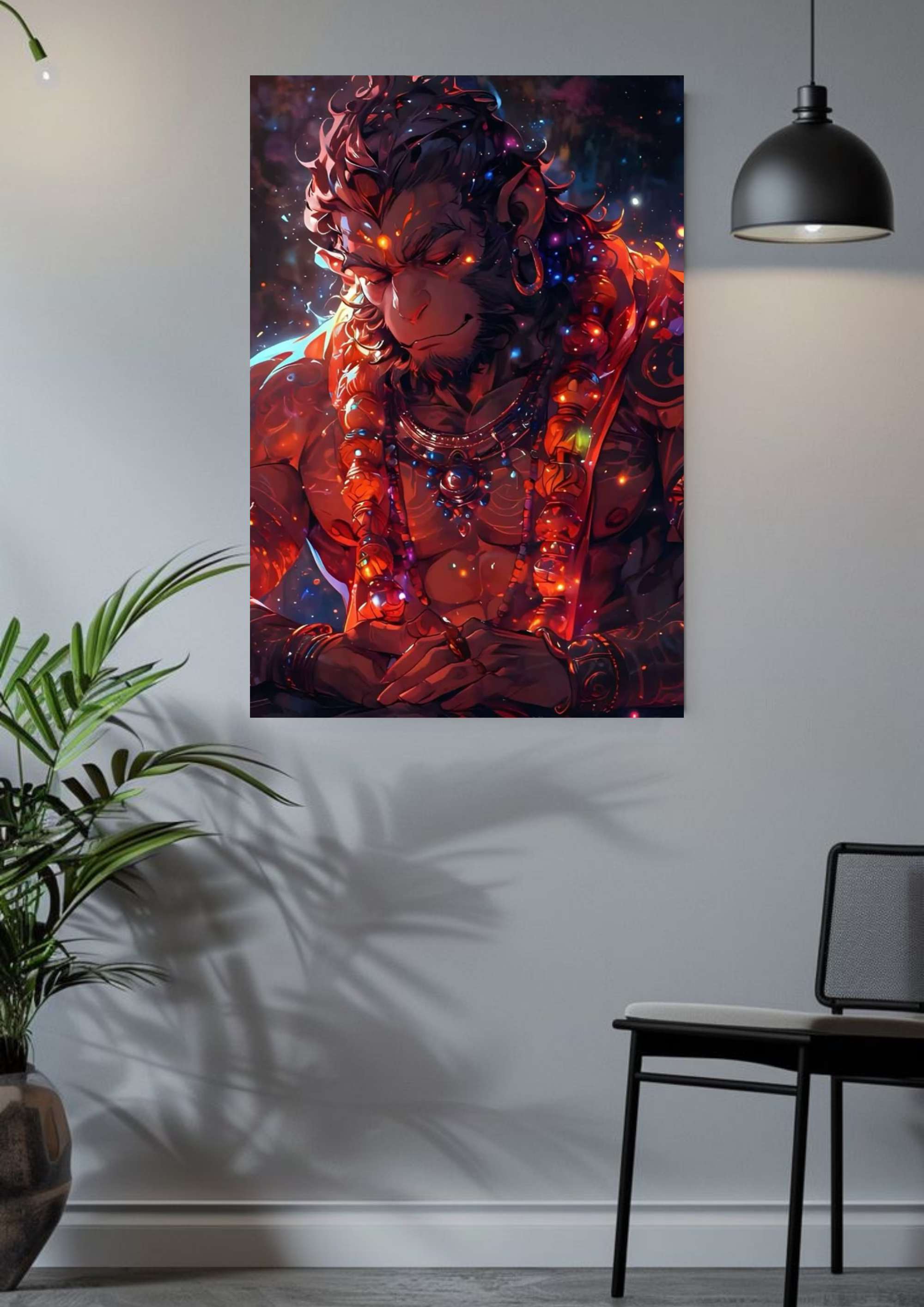 Lord Hanuman Glowing in Devotion – Divine Poster