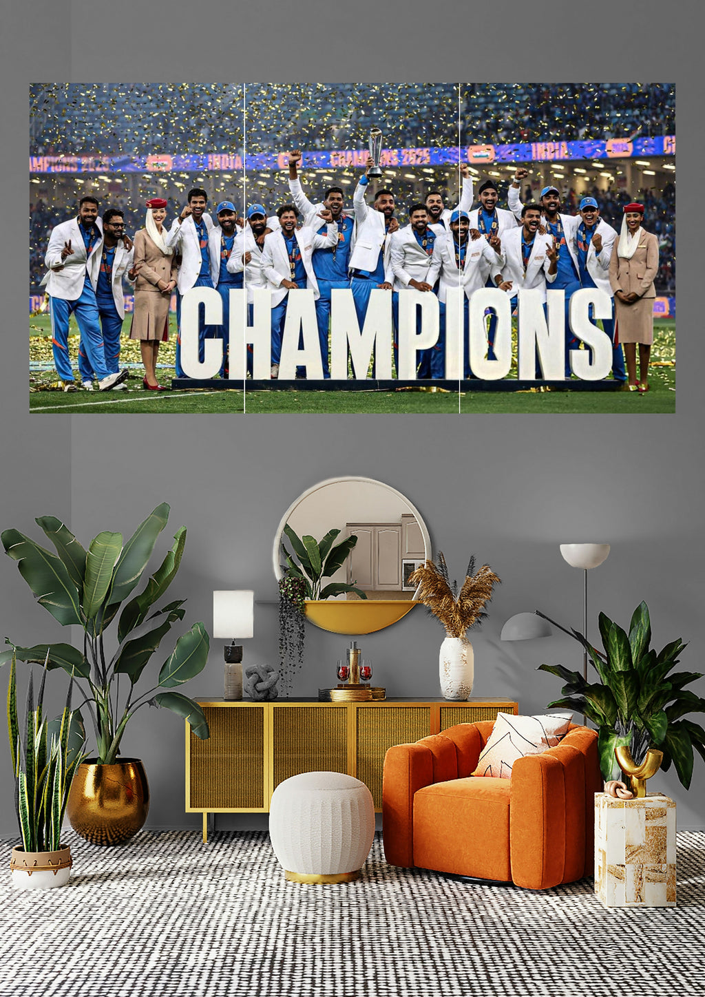 India T20 Champions | Trophy Triumph Roar | Cricket Glory Posters