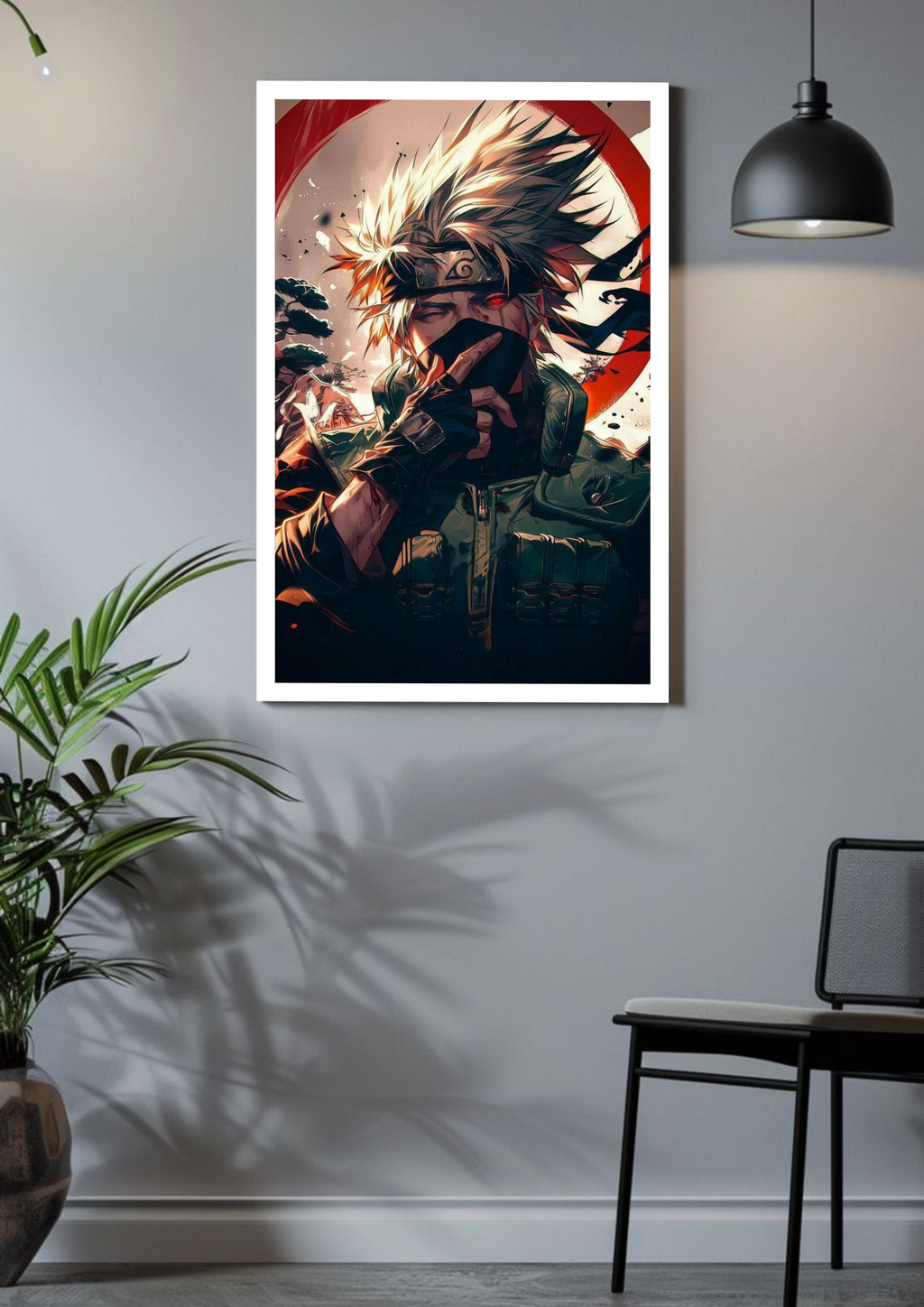 Copy Ninja Unleashed Poster – Kakashi Hatake in Sharingan Mode