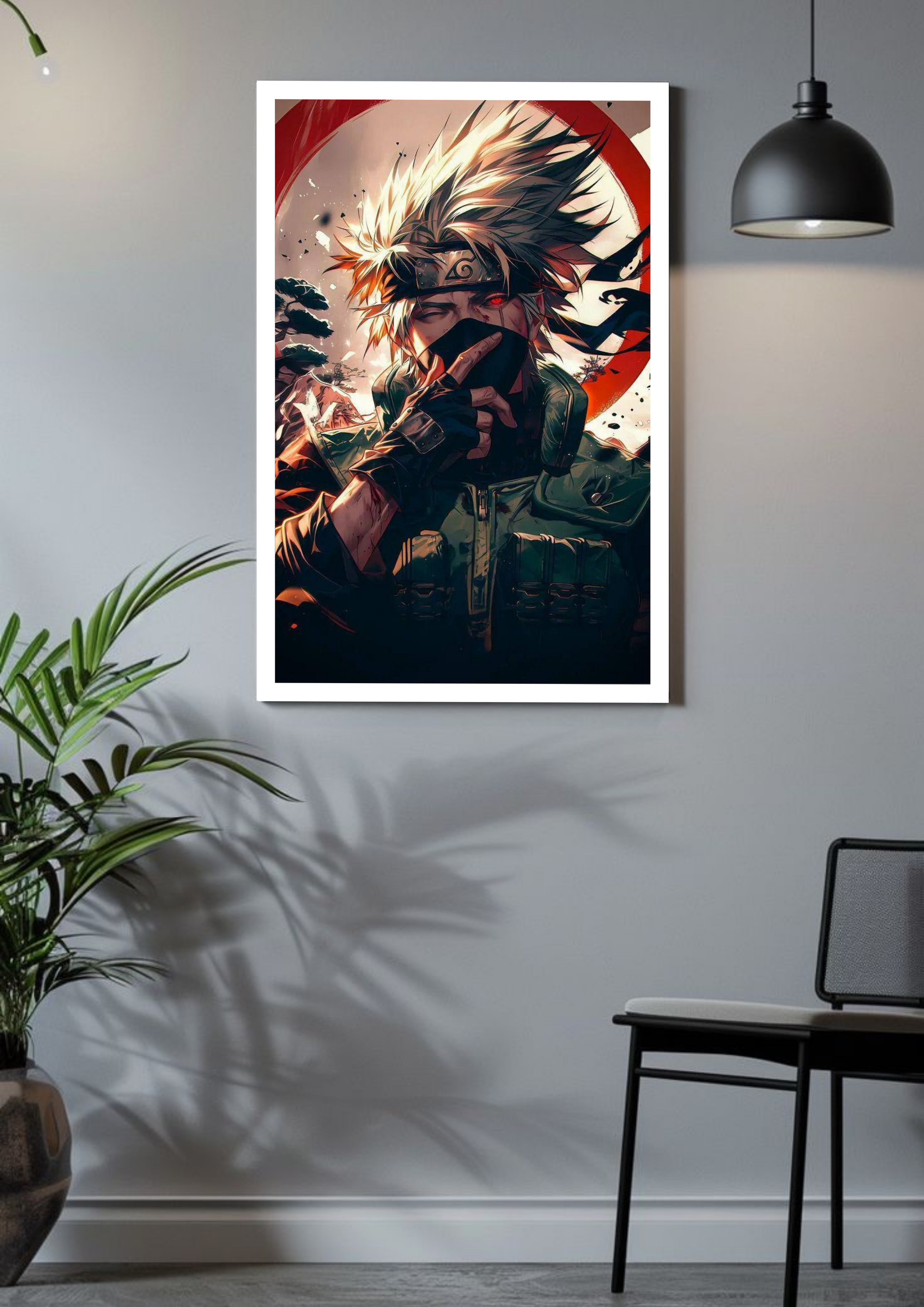 Copy Ninja Unleashed Poster – Kakashi Hatake in Sharingan Mode
