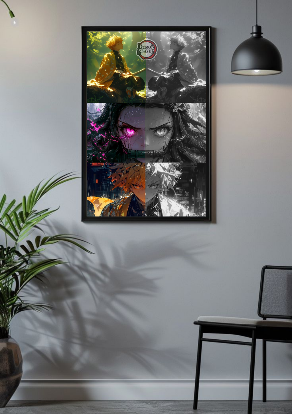 Demon Slayer Trio – Duality of Light and Shadow Poster