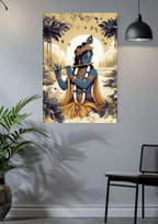 Krishna in Vrindavan Bliss – Divine Flute Harmony Poster