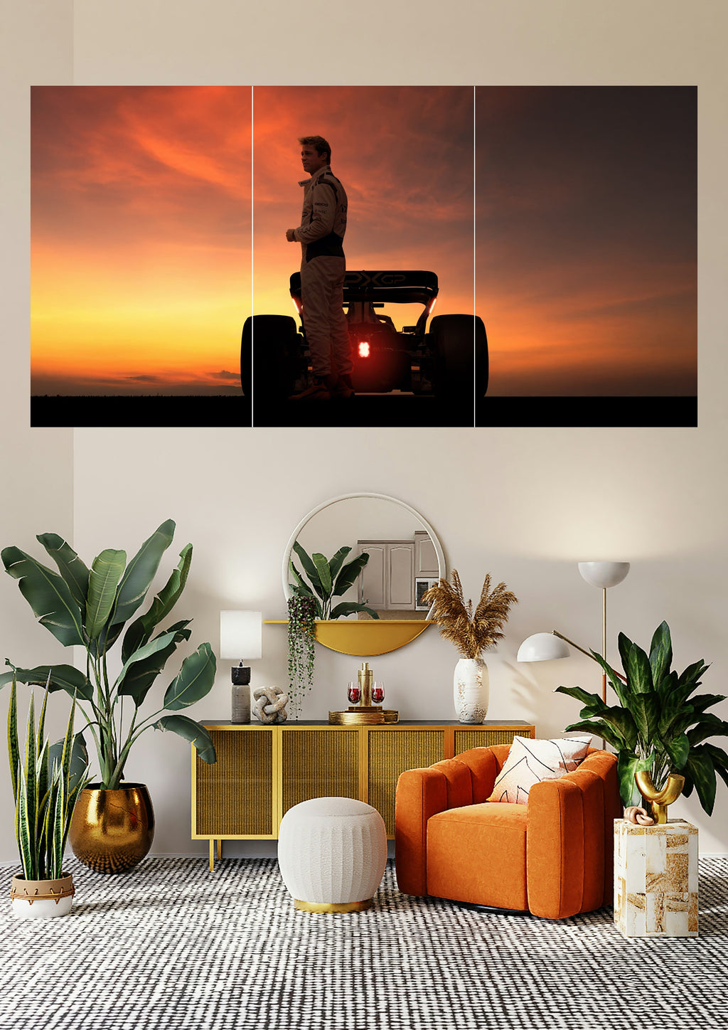 F1 Sunset Racer | Horizon Victory | Motorsport Cinema Posters