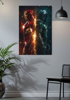 Dual Legacy | Iron Man & Hooded Warrior | MARVEL x DC POSTER