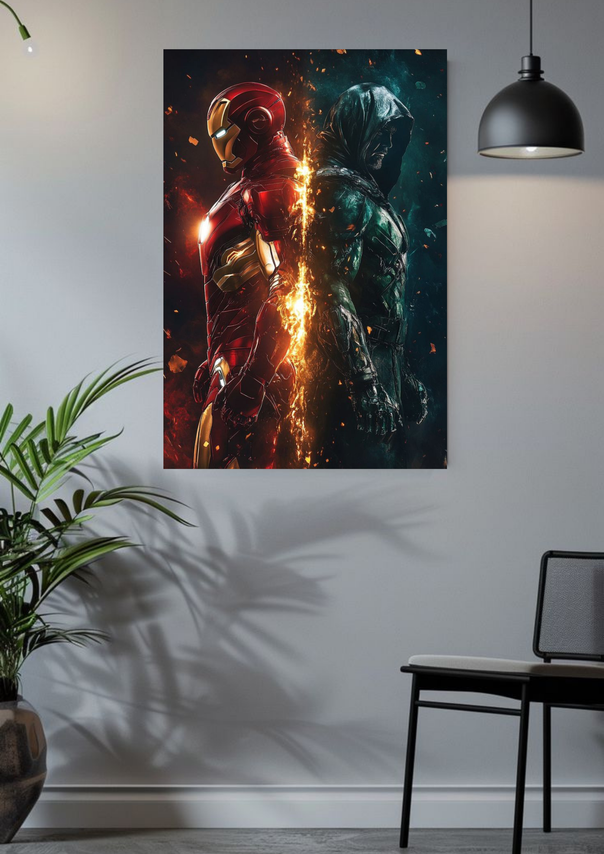 Dual Legacy | Iron Man & Hooded Warrior | MARVEL x DC POSTER