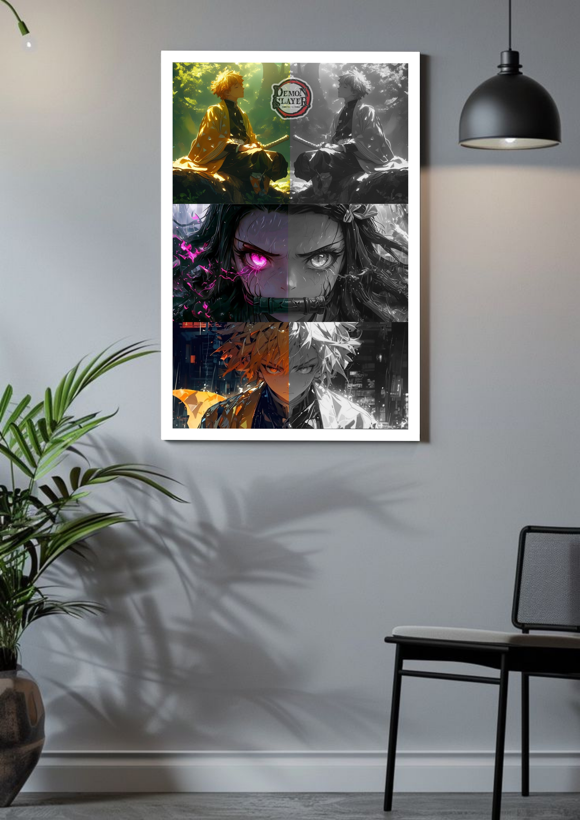 Demon Slayer Trio – Duality of Light and Shadow Poster