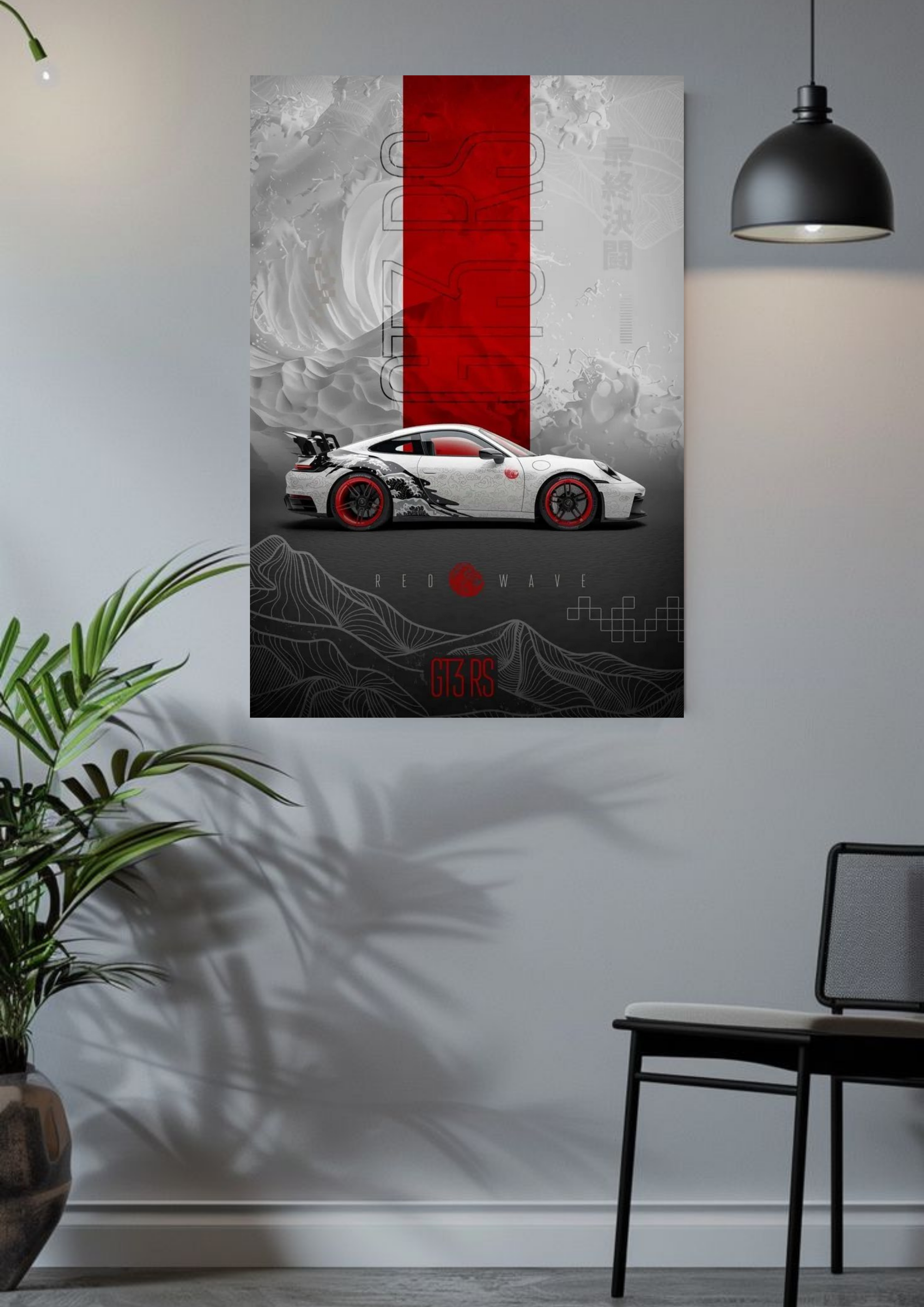 PORSCHE 911 GT3 RS • RED WAVE | Car Posters