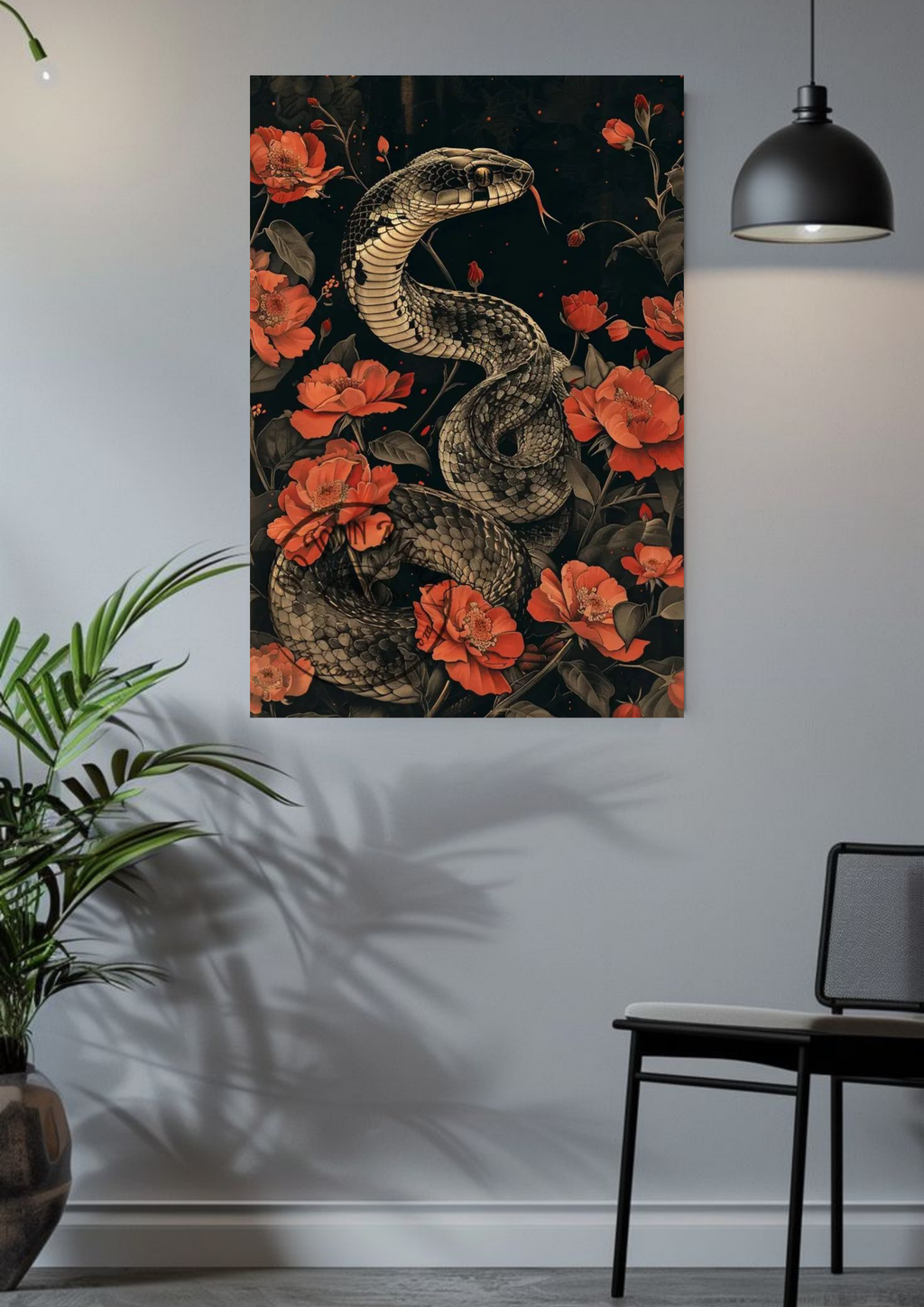 Serpent in Scarlet Blooms Poster