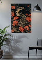 Serpent in Scarlet Blooms Poster