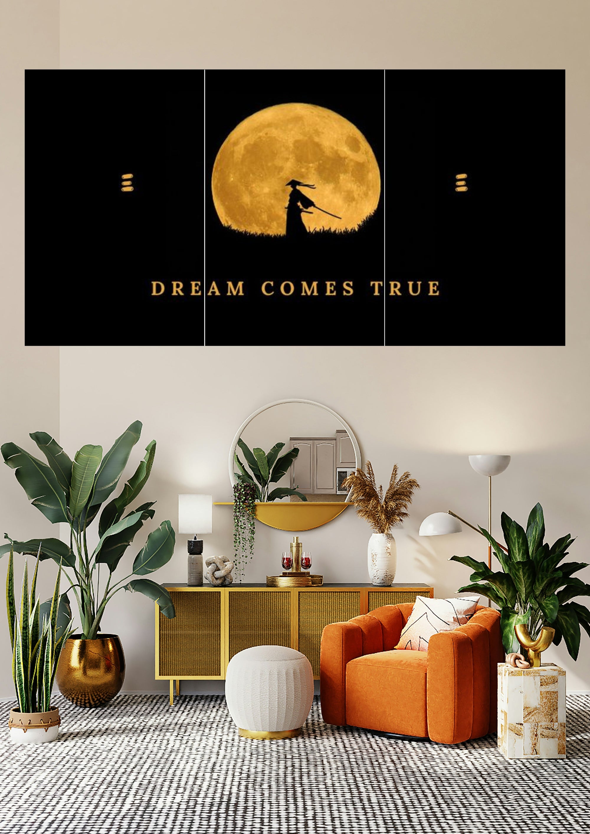Samurai Moonlit Oath | Dream Comes True | Warrior Spirit Posters