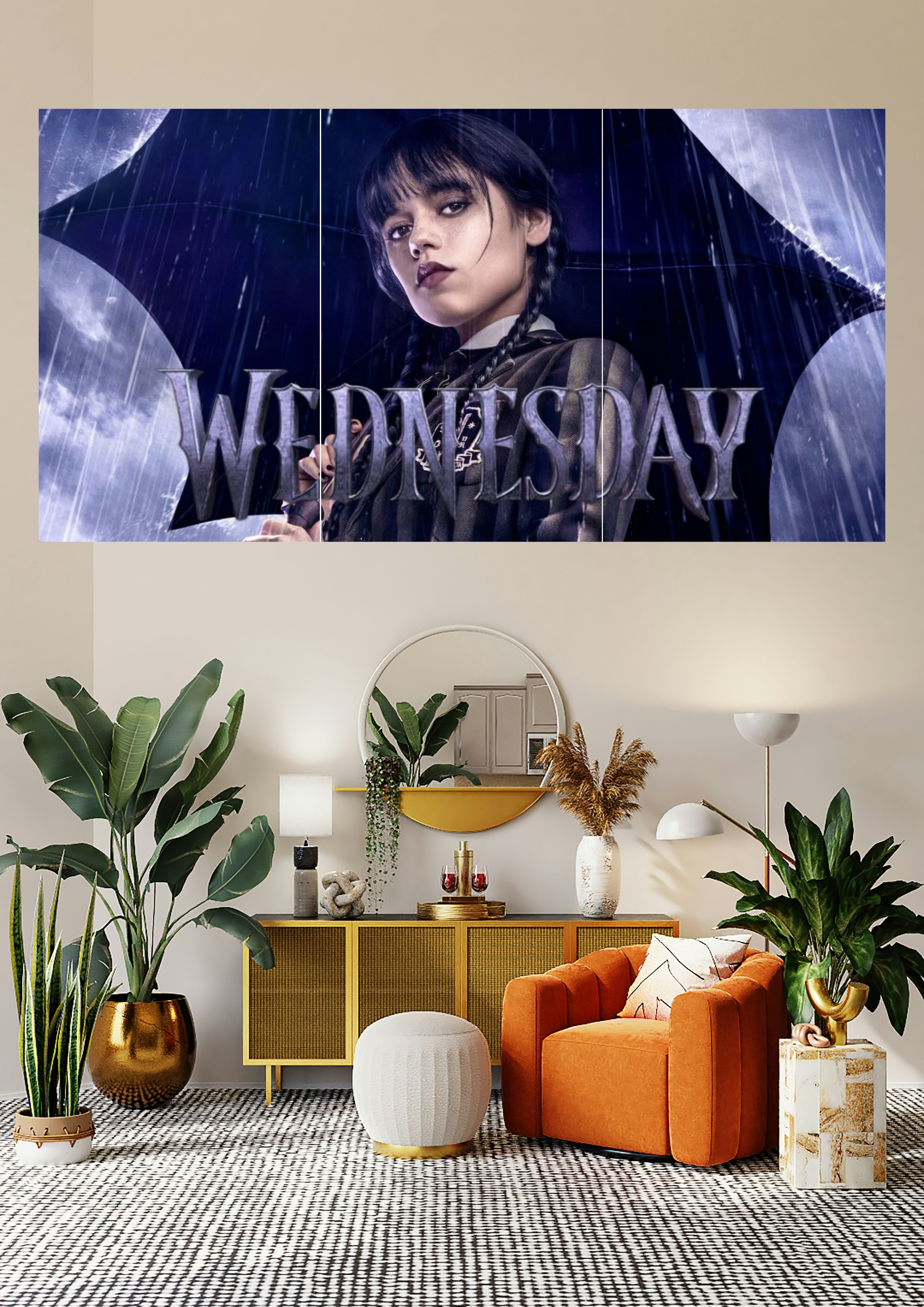 Wednesday | Gothic Umbrella Storm | Dark Comedy Posters