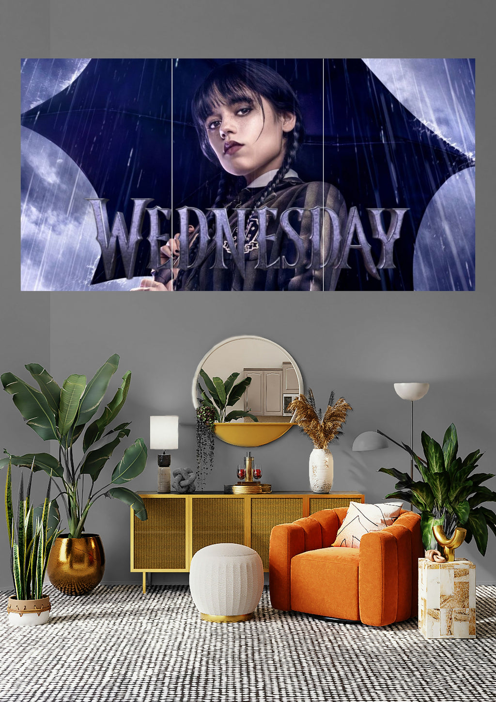Wednesday | Gothic Umbrella Storm | Dark Comedy Posters