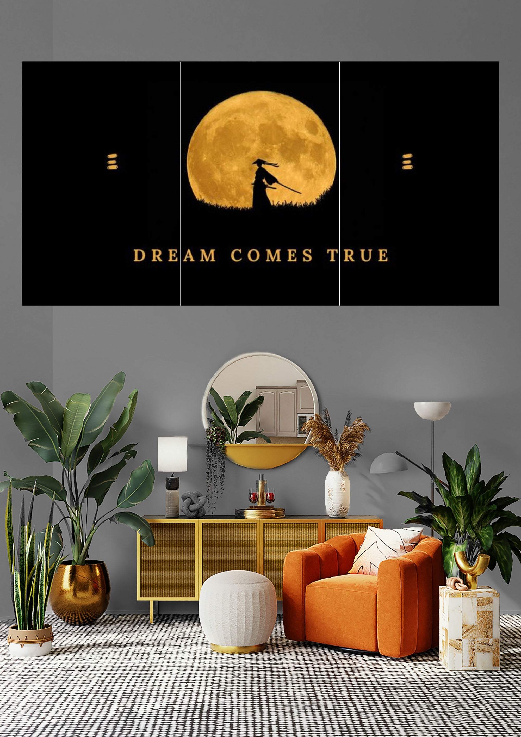 Samurai Moonlit Oath | Dream Comes True | Warrior Spirit Posters