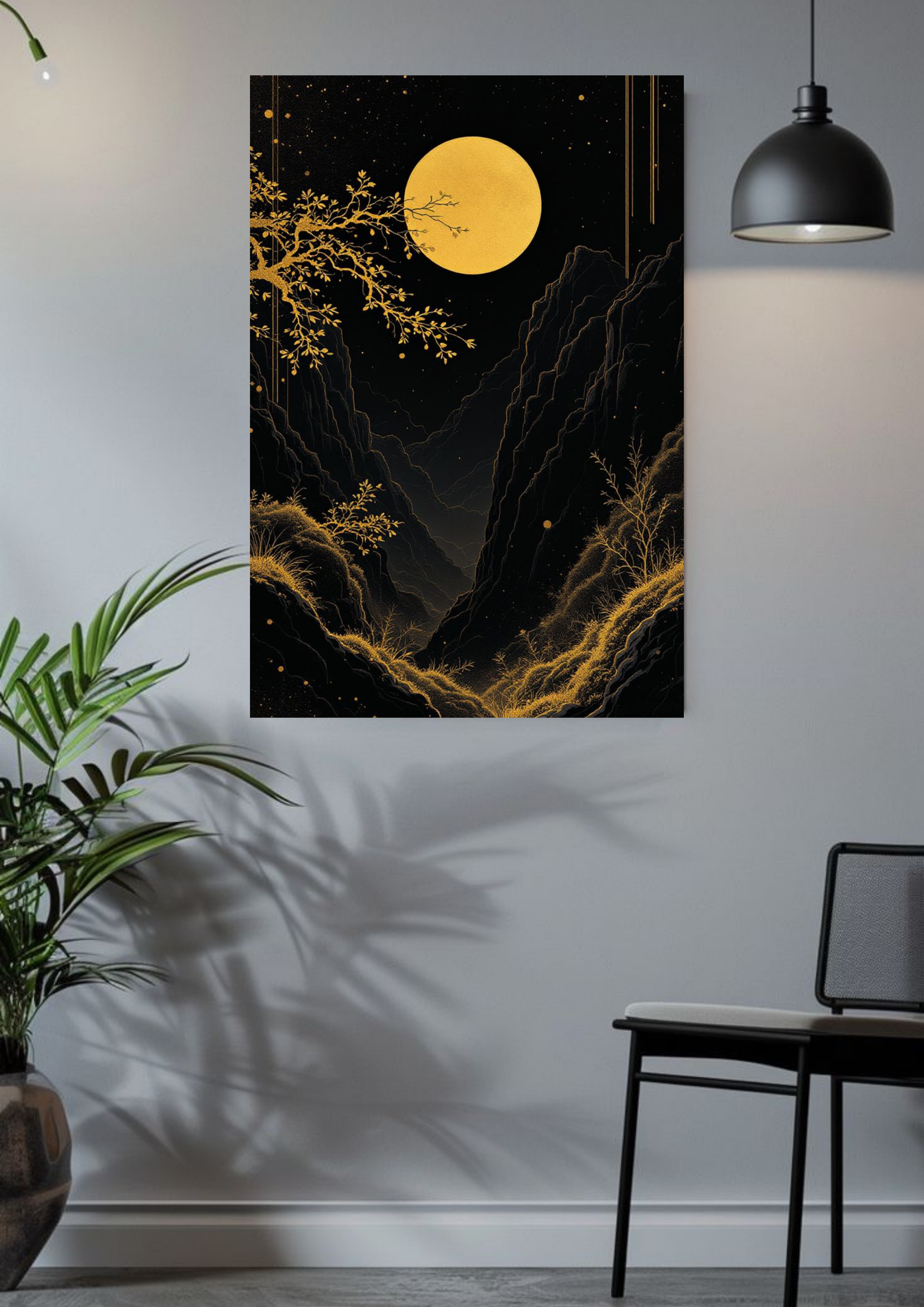 Golden Moonrise Poster