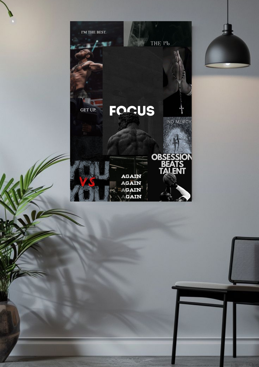 Focus | Obsession Over Talent | Gym & Grind Wall Poster