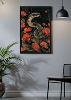 Serpent in Scarlet Blooms Poster