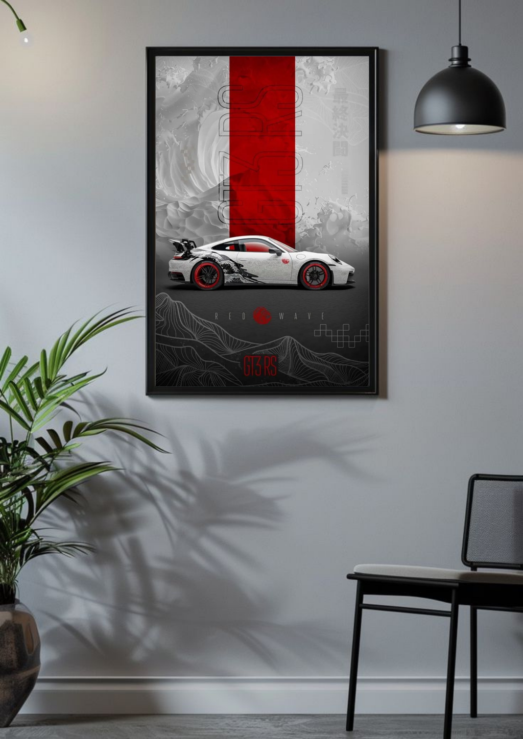 PORSCHE 911 GT3 RS • RED WAVE | Car Posters
