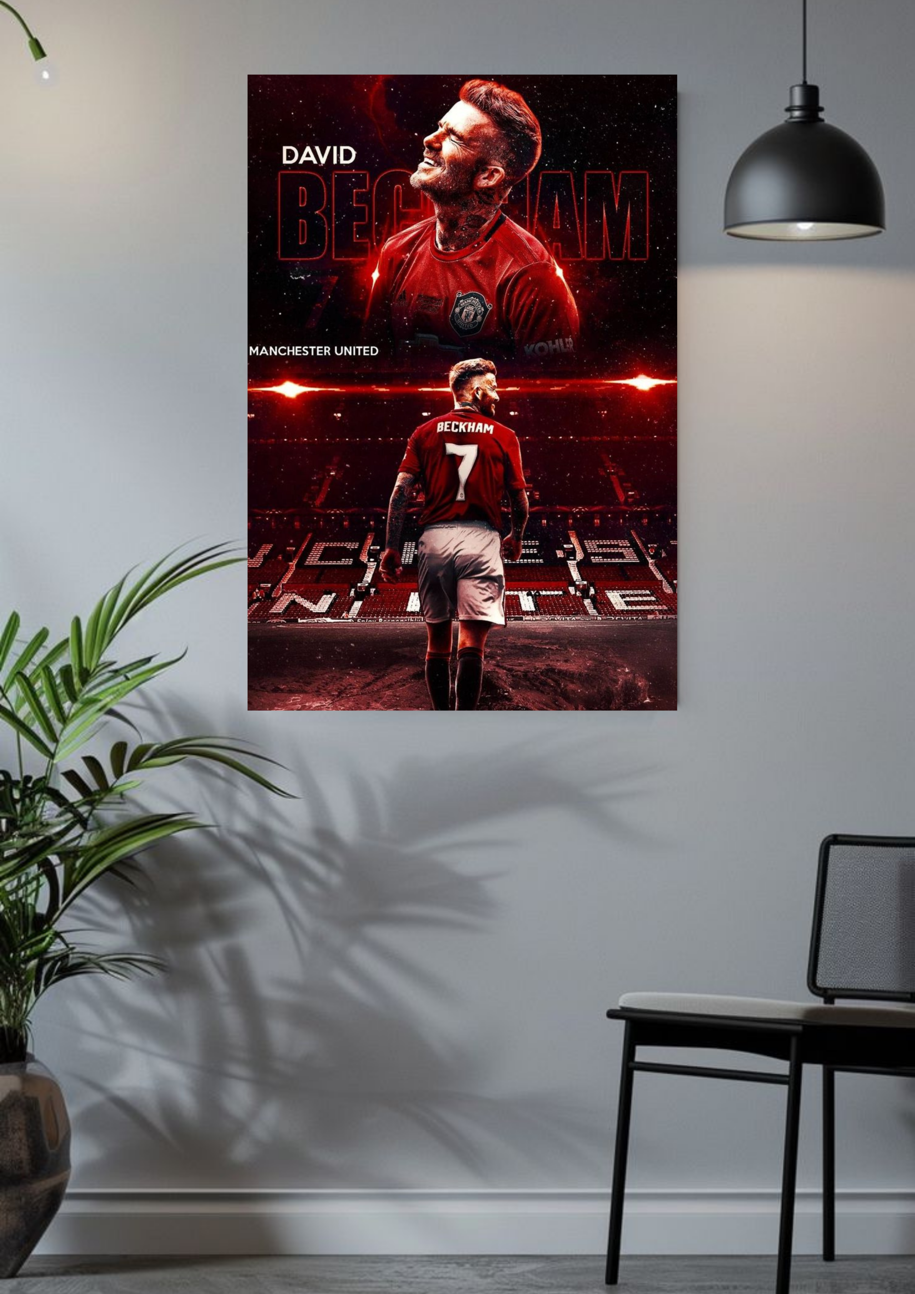 The Iconic No. 7 – David Beckham Manchester United Poster