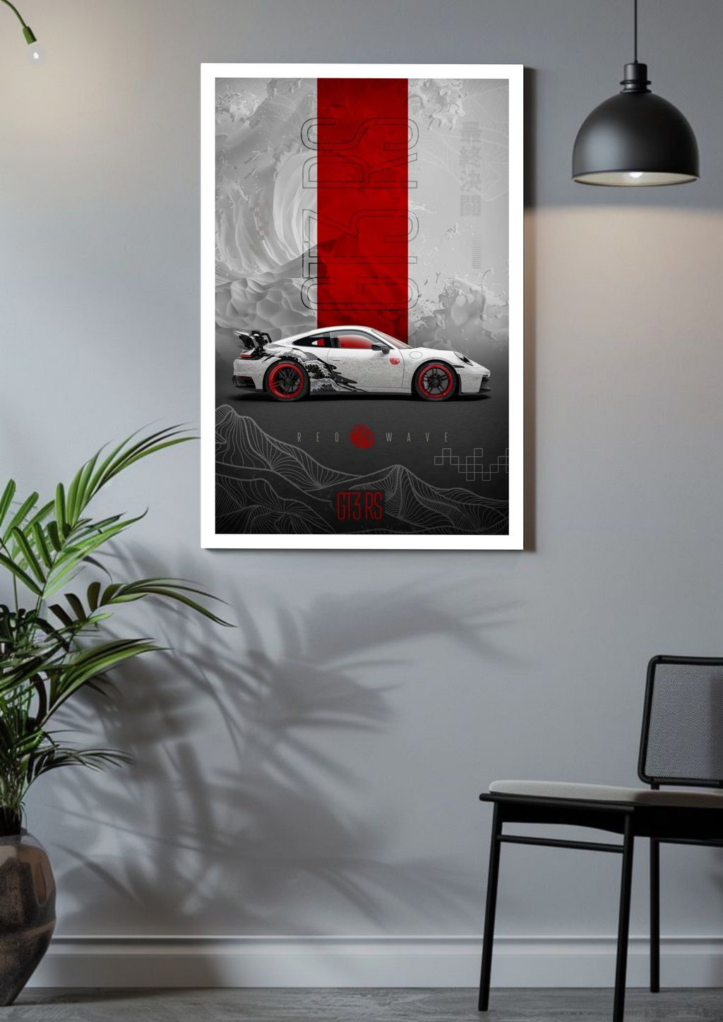 PORSCHE 911 GT3 RS • RED WAVE | Car Posters