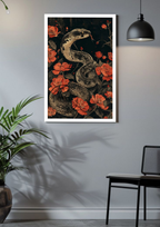 Serpent in Scarlet Blooms Poster