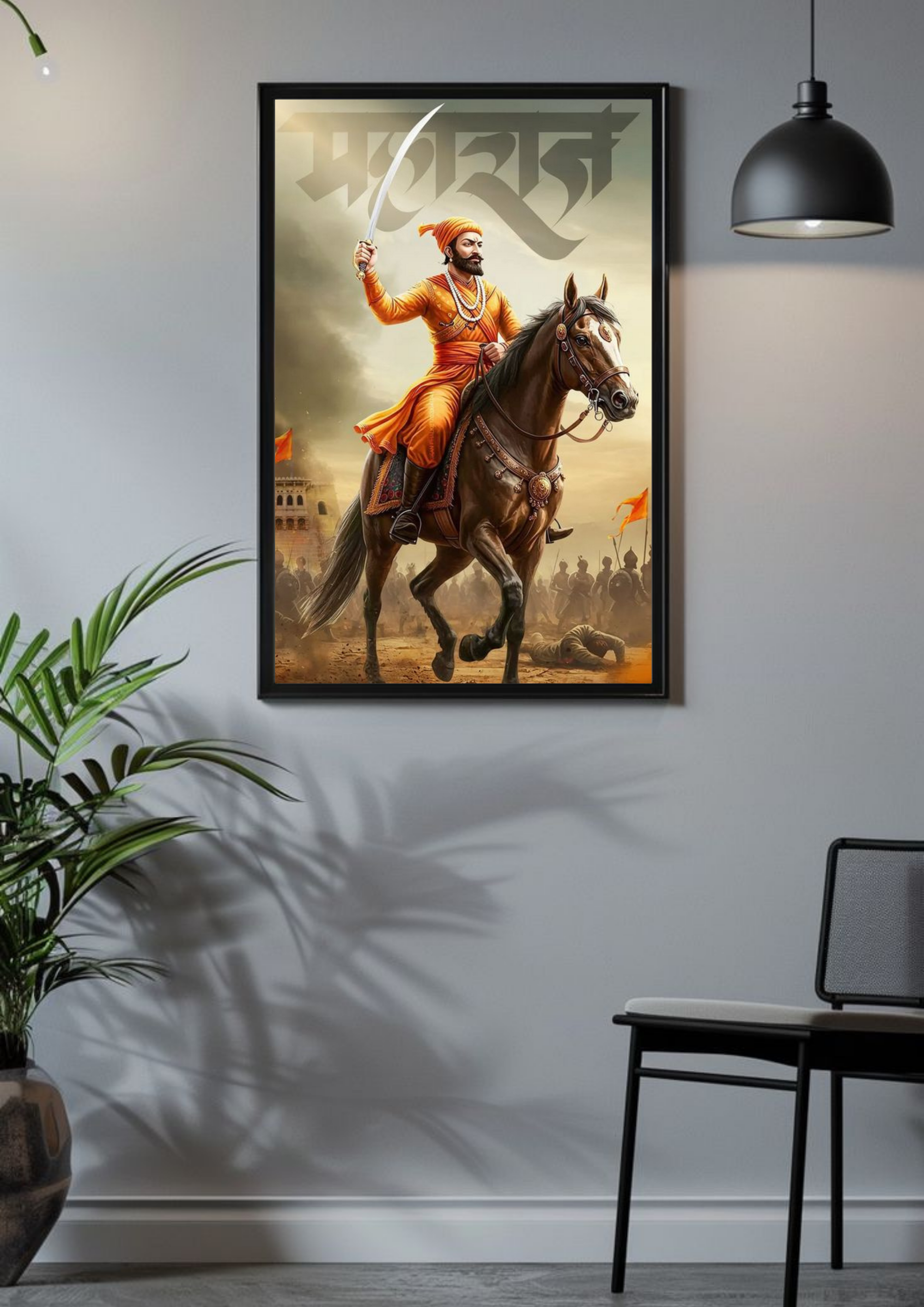 Chhatrapati Shivaji on Horseback – Warrior King Poster