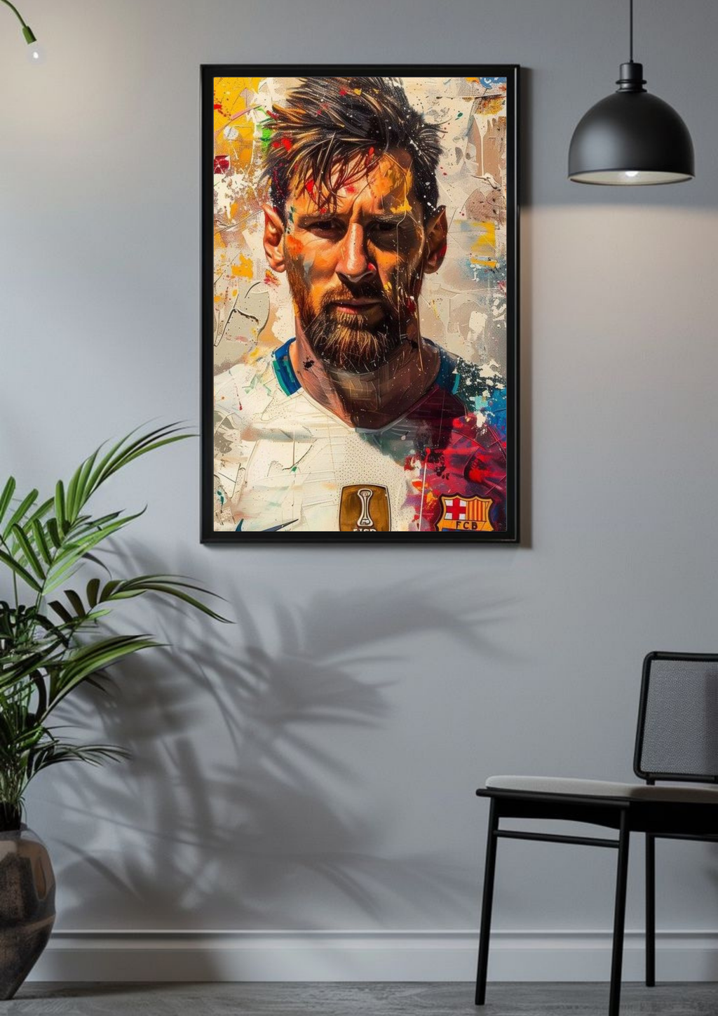 The Maestro – Lionel Messi FC Barcelona Abstract Poster